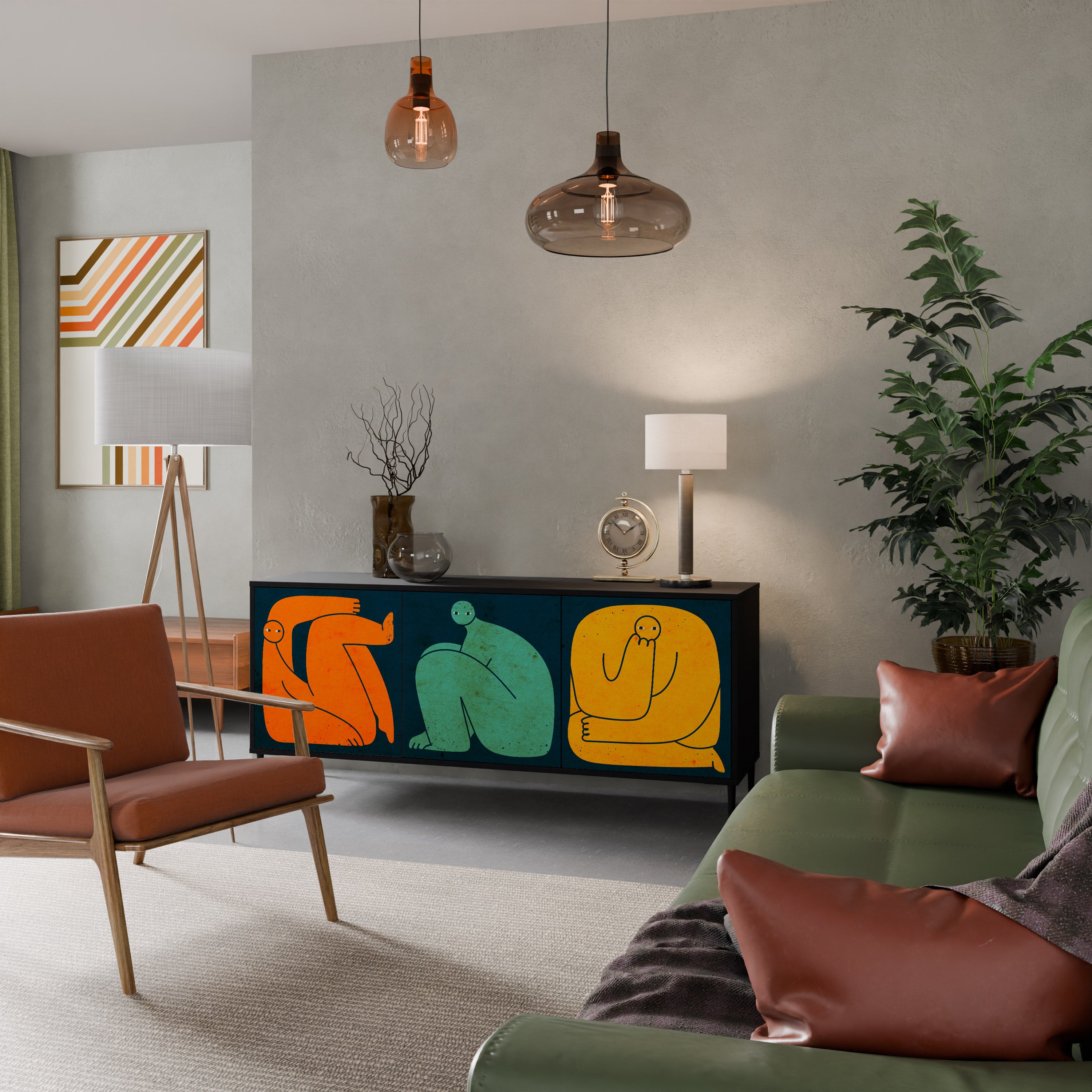 Aparador de 3 puertas JUNTOS PERO POR SEPARADO en acabado negro