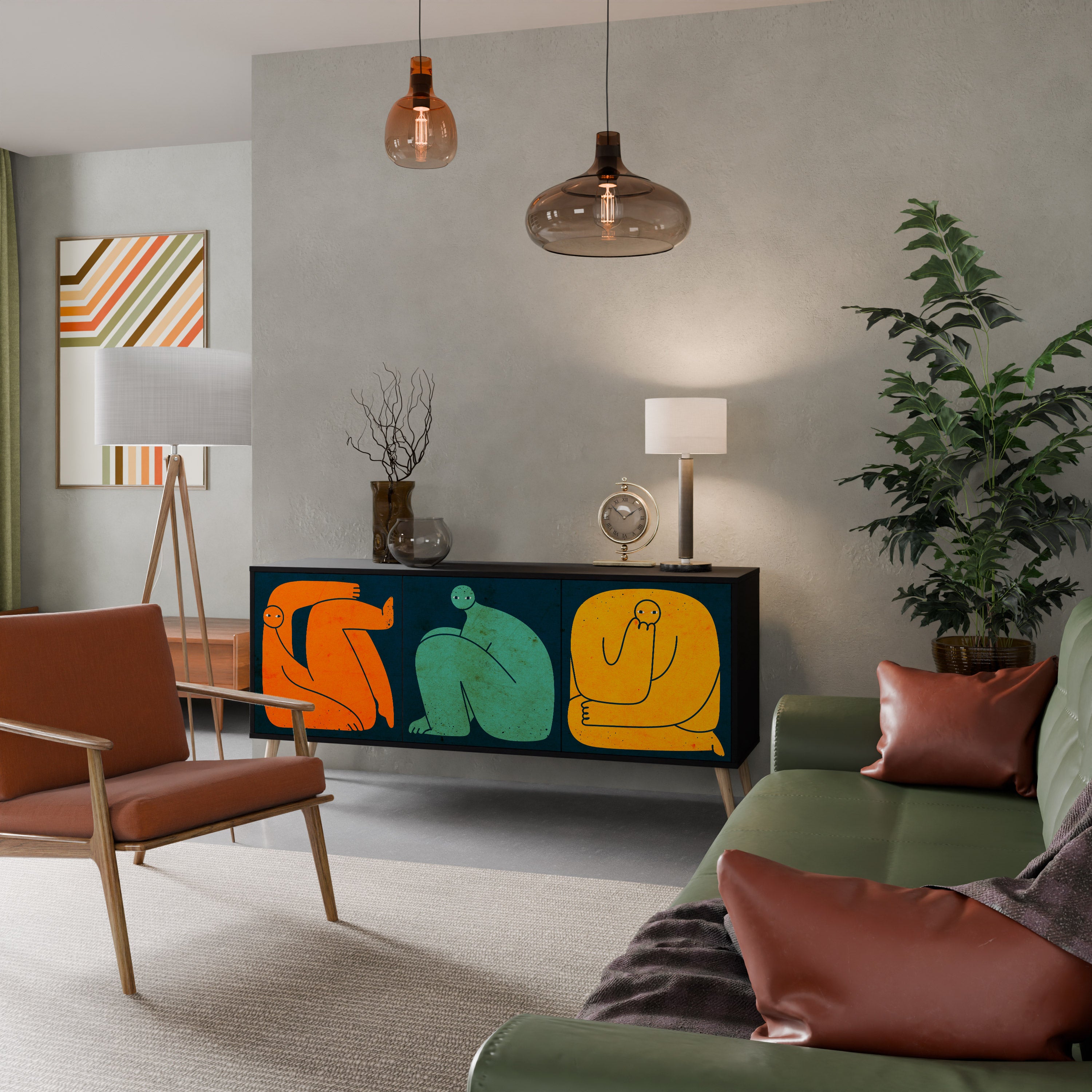 Aparador de 3 puertas JUNTOS PERO POR SEPARADO en acabado negro