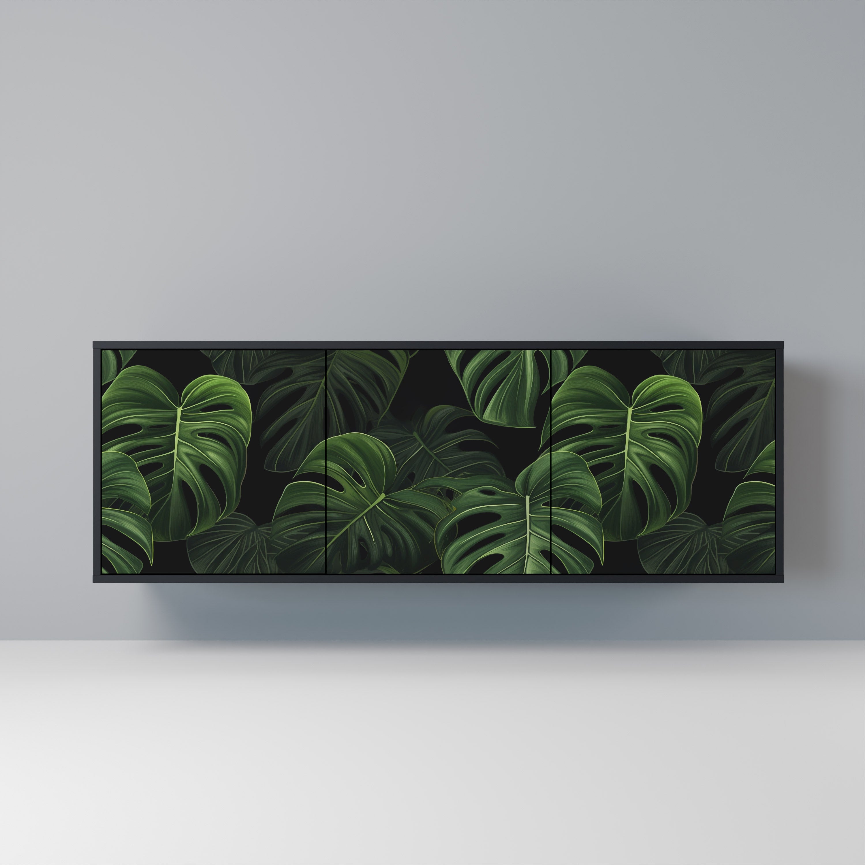 INFINITE MONSTERA 3-Door Sideboard in Black Finish
