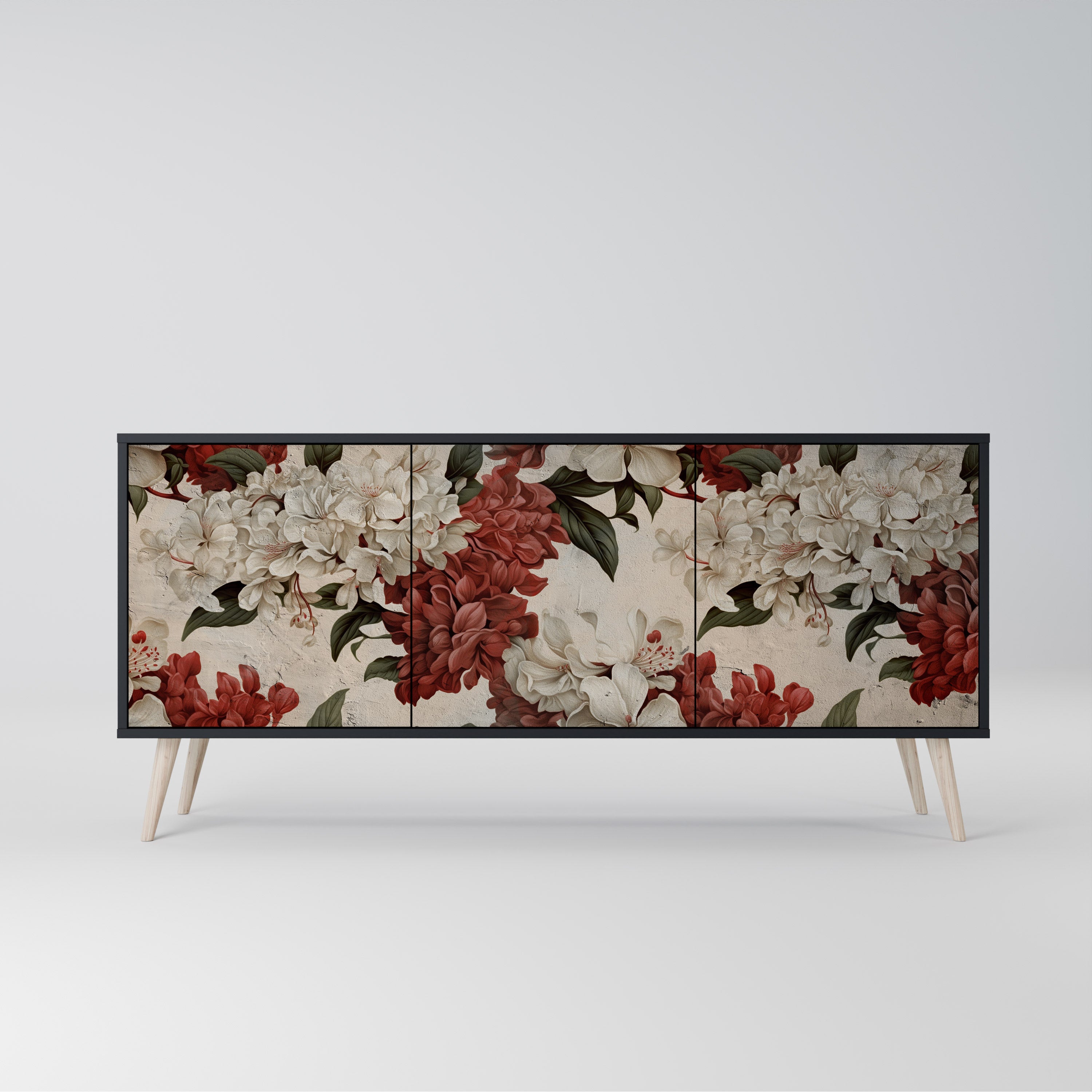 EPHEMERAL DAYS 3-Door Sideboard in Black Finish