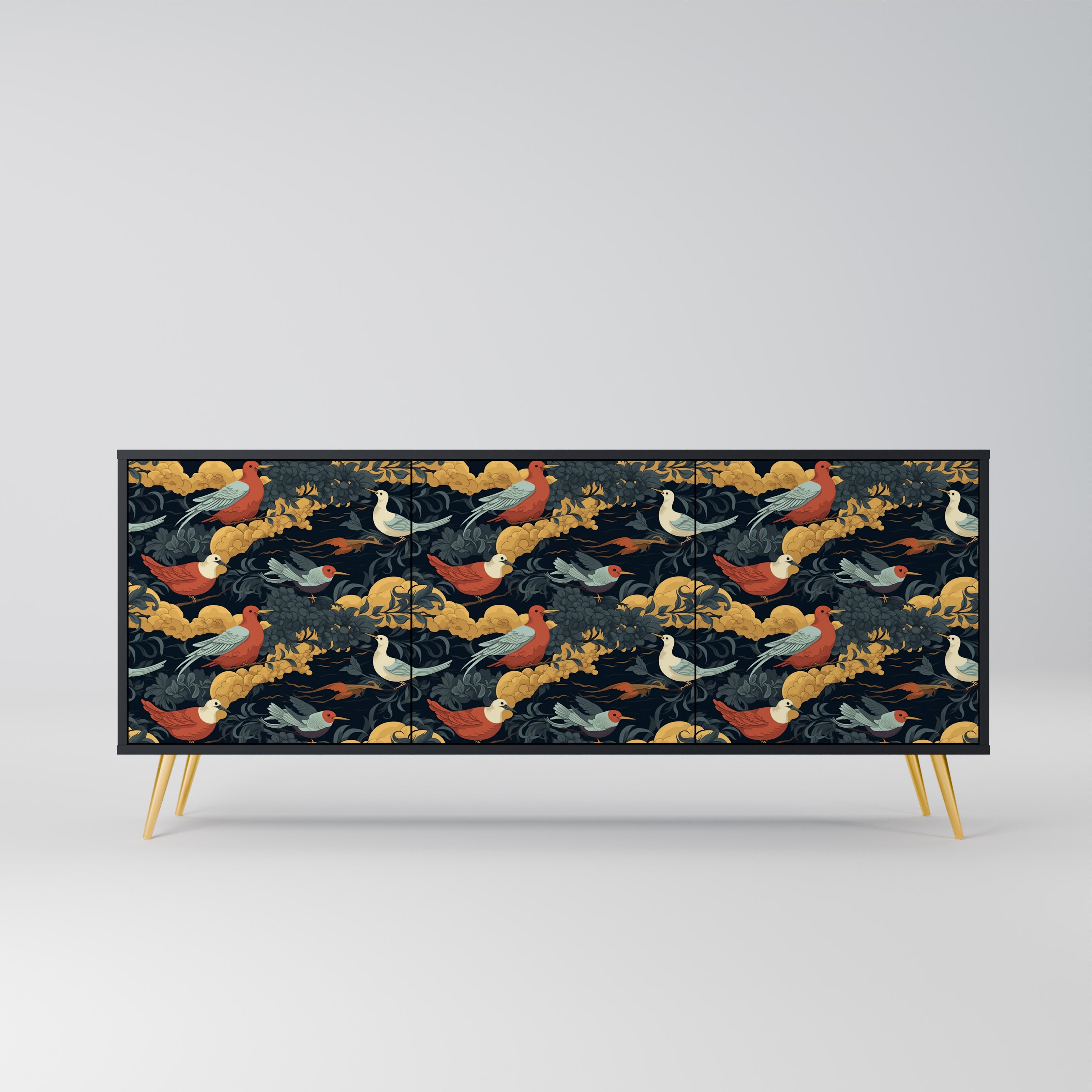 FOWLY DAZE 3-Door Sideboard in Black Finish