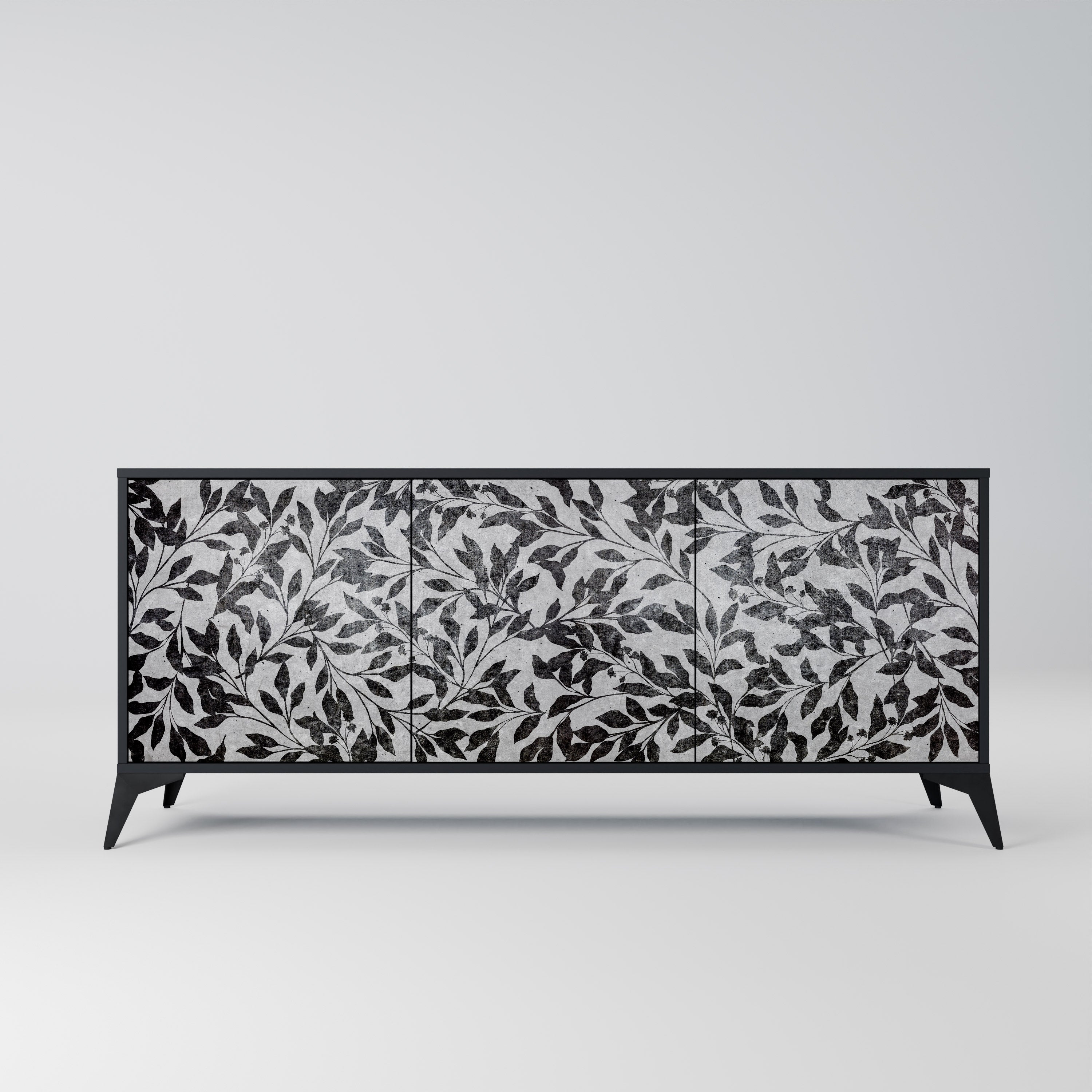 CHARCOAL SPROUT 3-Door Sideboard in Black Finish