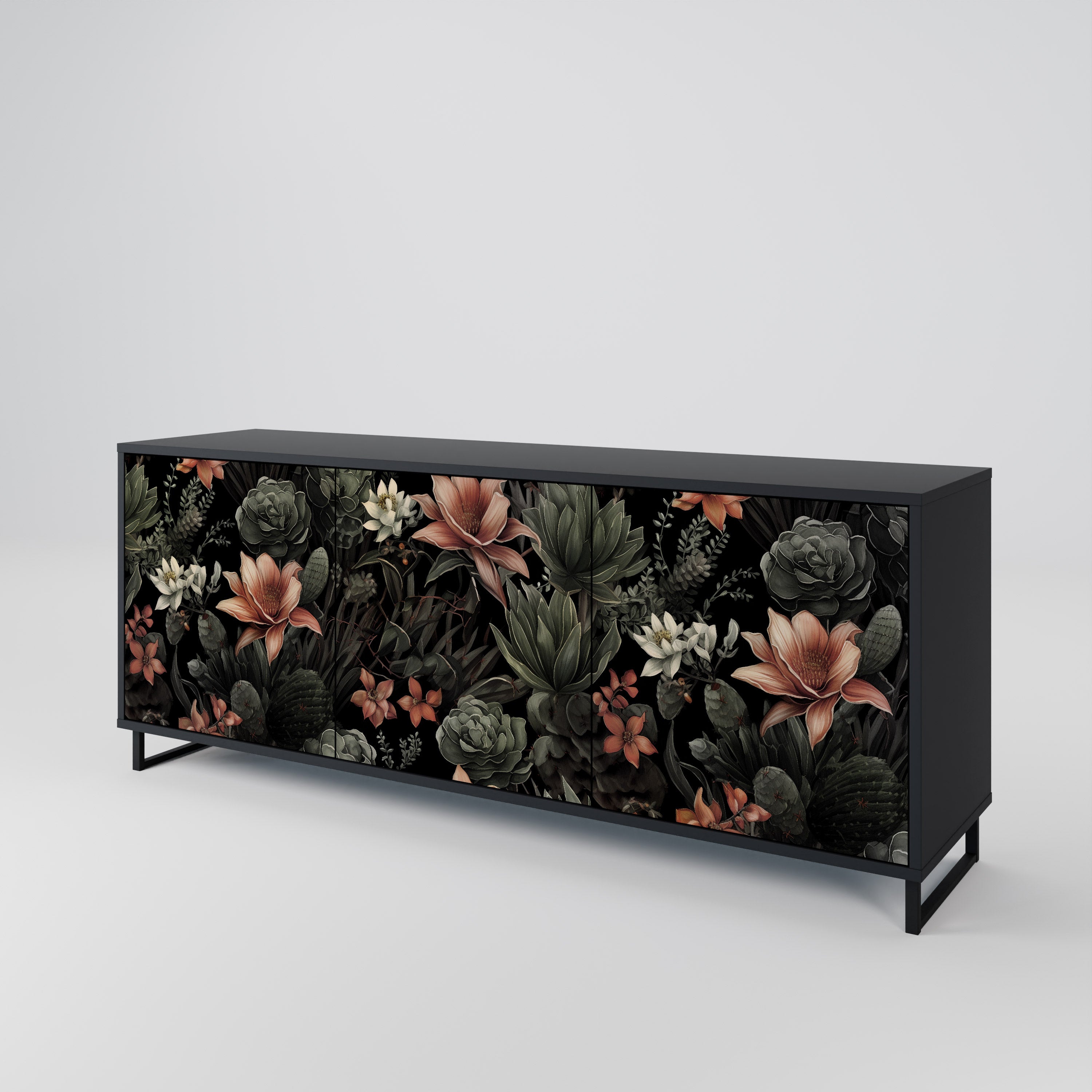 SECRET VERDURE 3-Door Sideboard in Black Finish