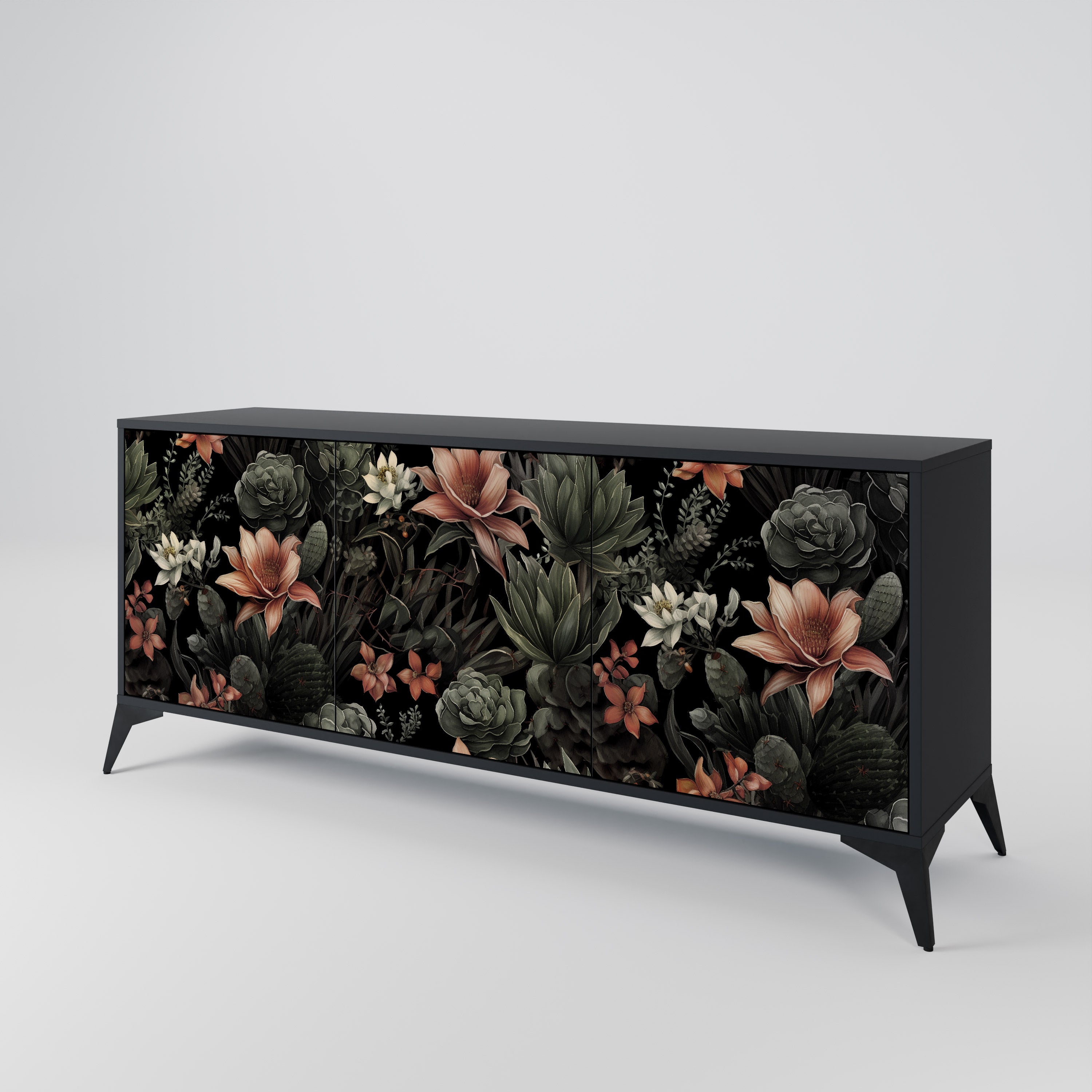 SECRET VERDURE 3-Door Sideboard in Black Finish