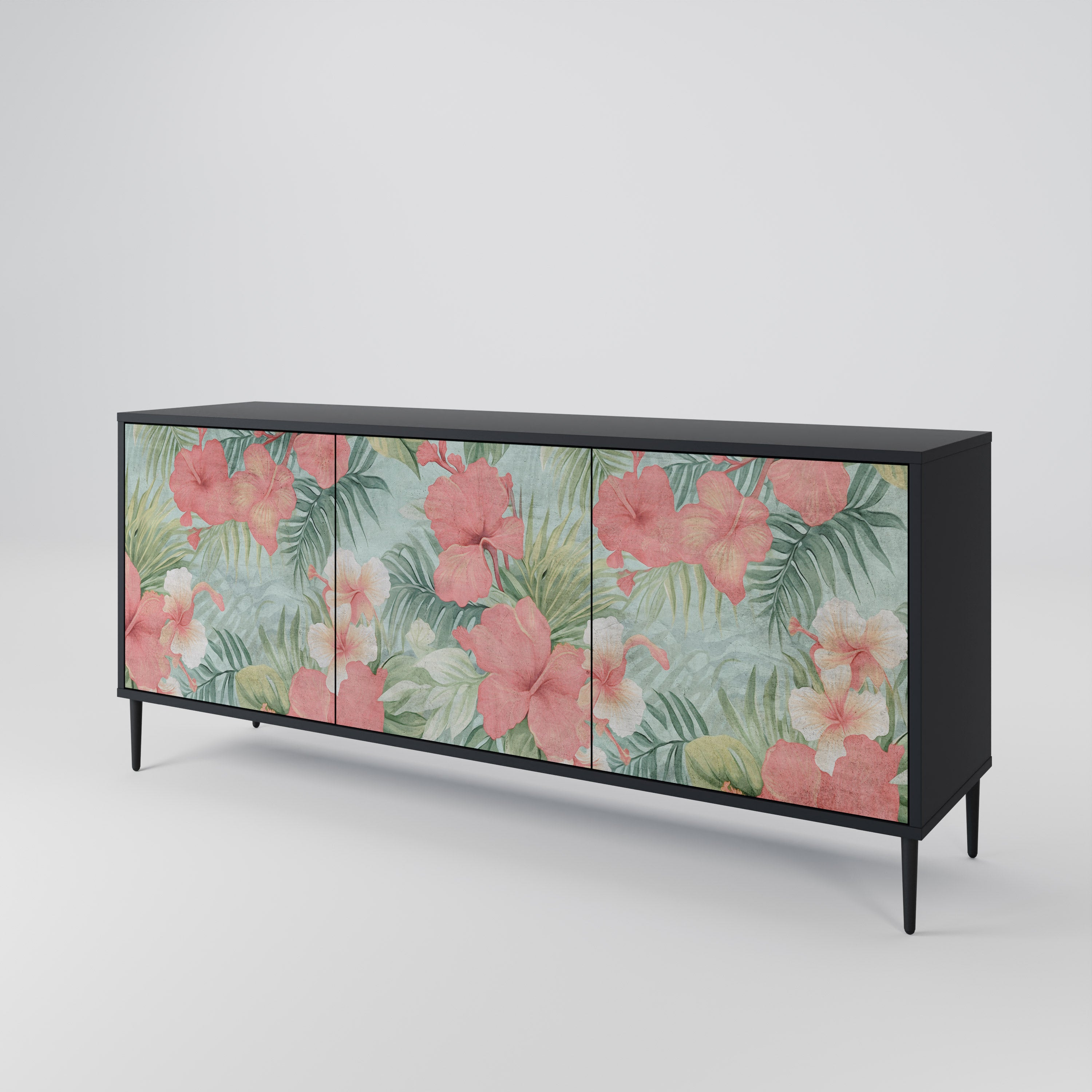 HAWAIIAN SPIRIT 3-Door Sideboard in Black Finish