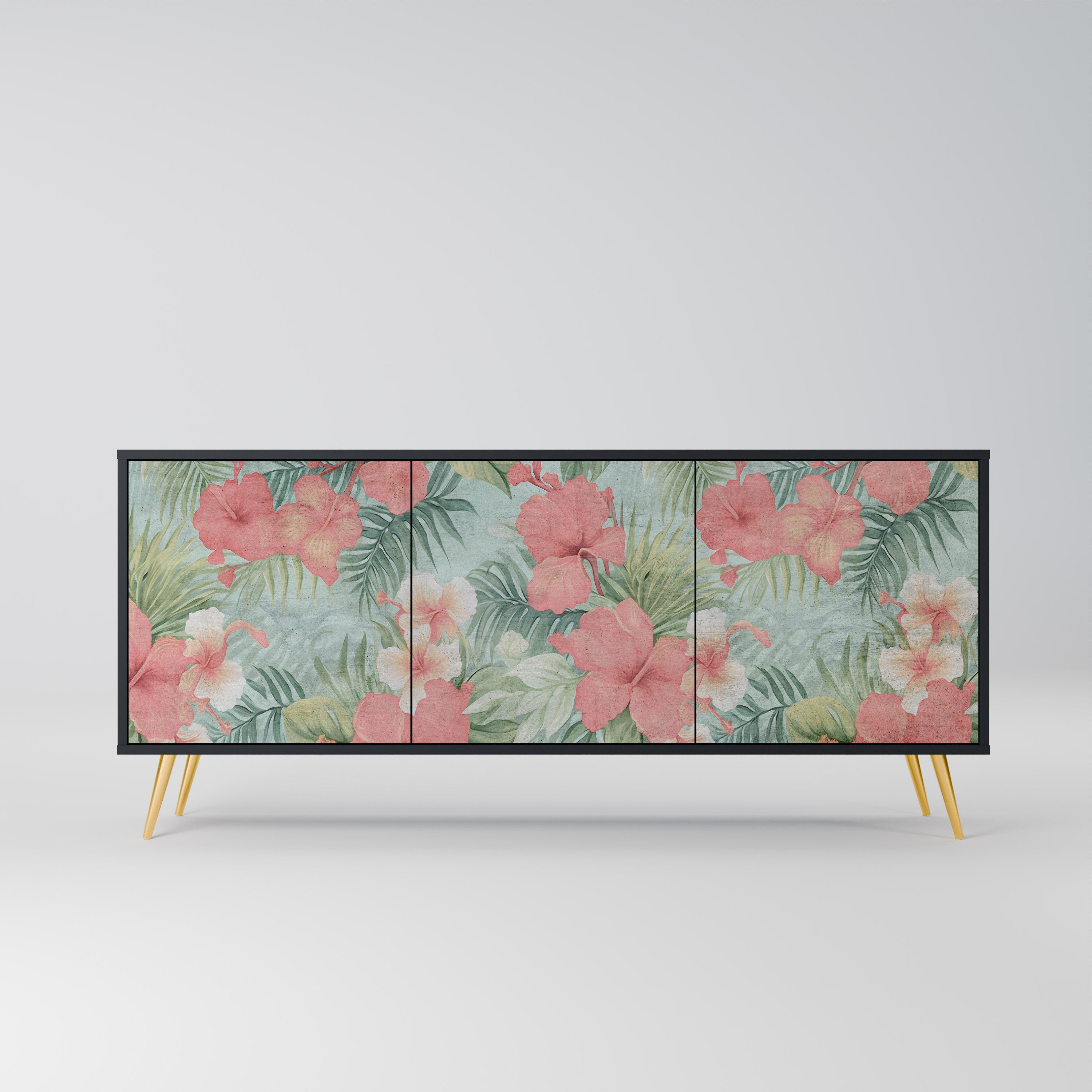 HAWAIIAN SPIRIT 3-Door Sideboard in Black Finish