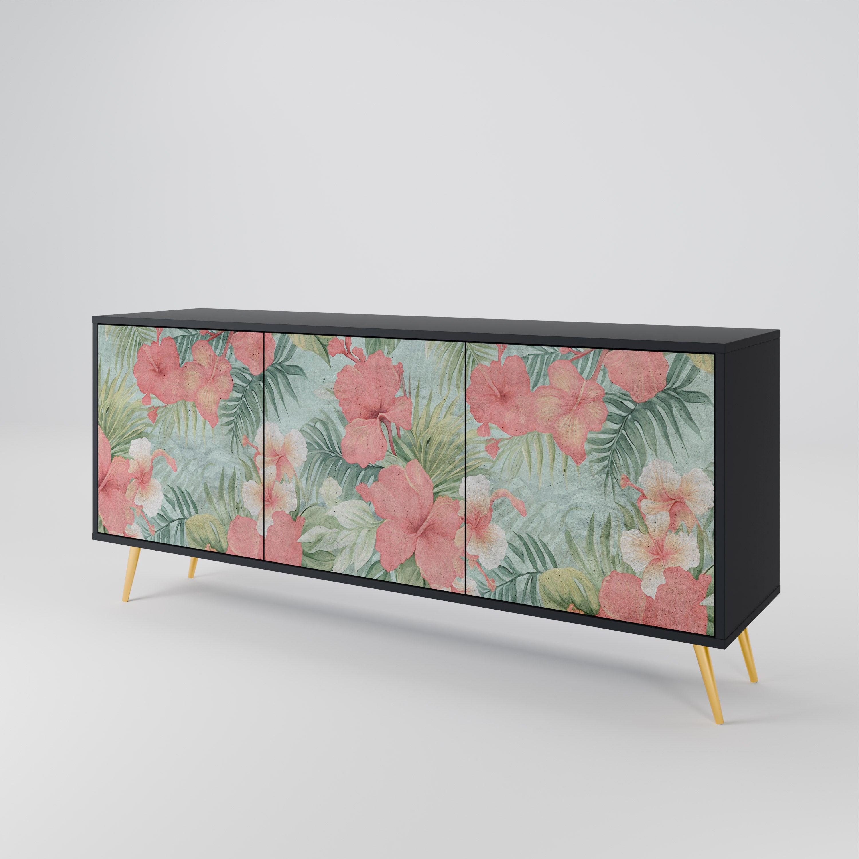 HAWAIIAN SPIRIT 3-Door Sideboard in Black Finish