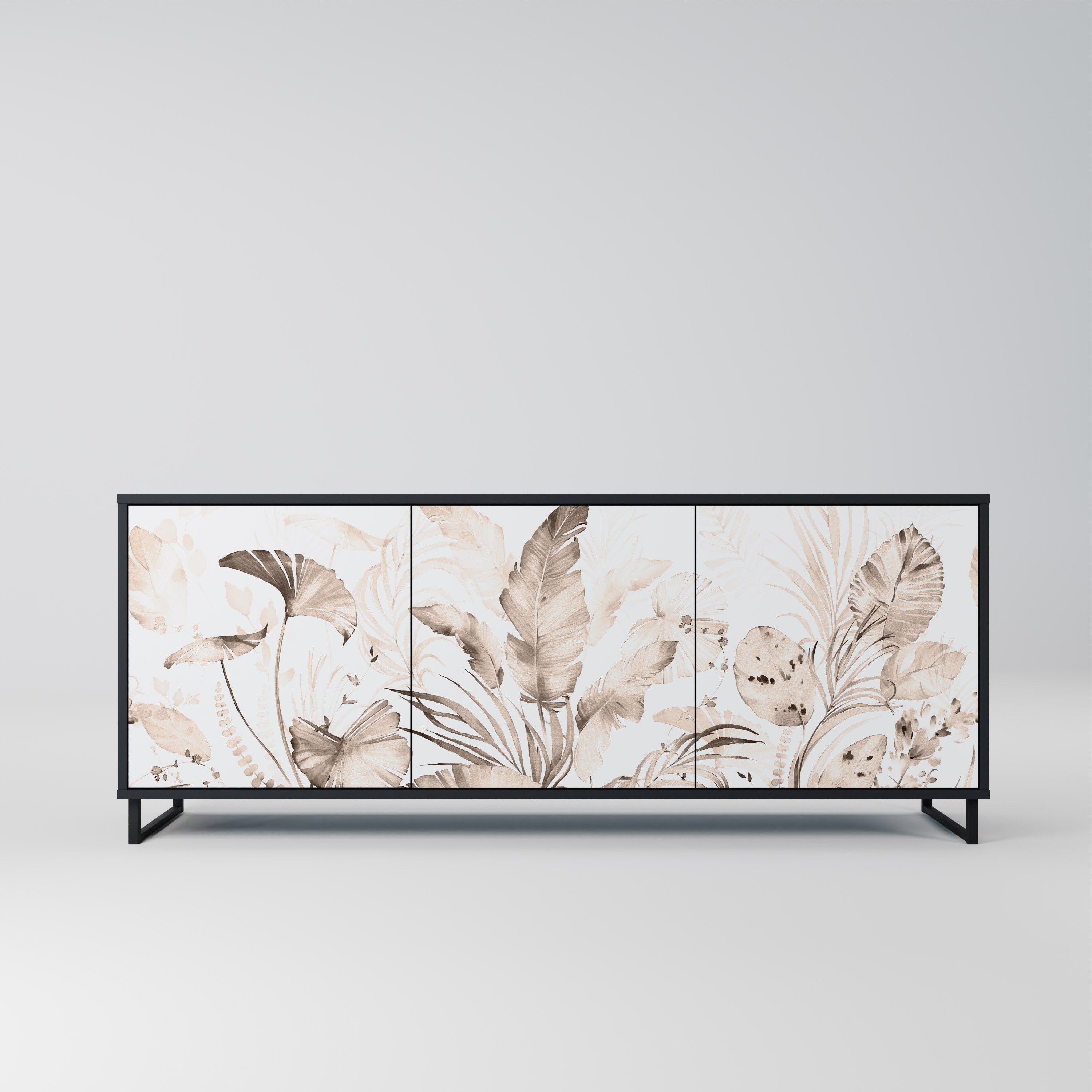 WILD TENDERNESS 3-Door Sideboard in Black Finish