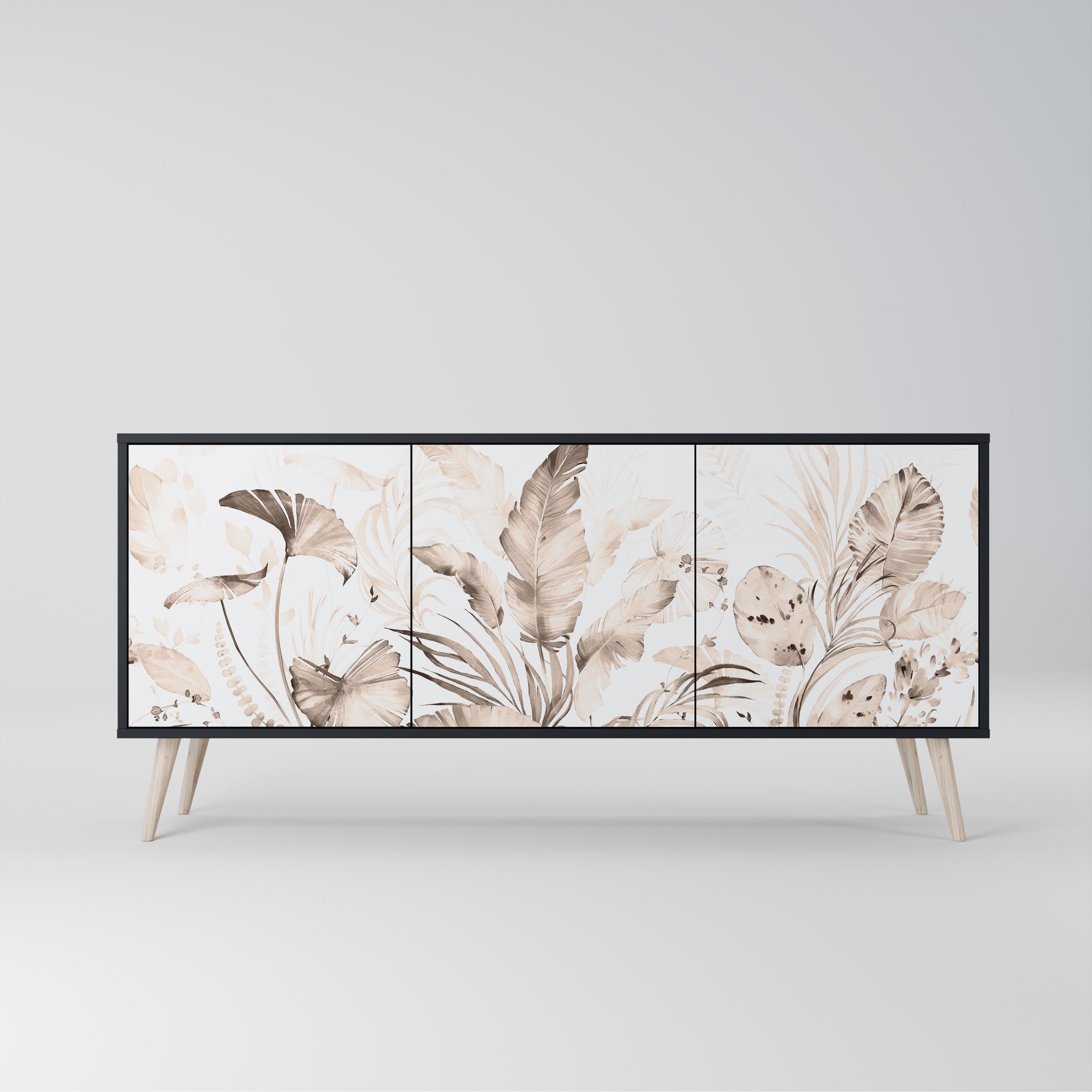 WILD TENDERNESS 3-Door Sideboard in Black Finish