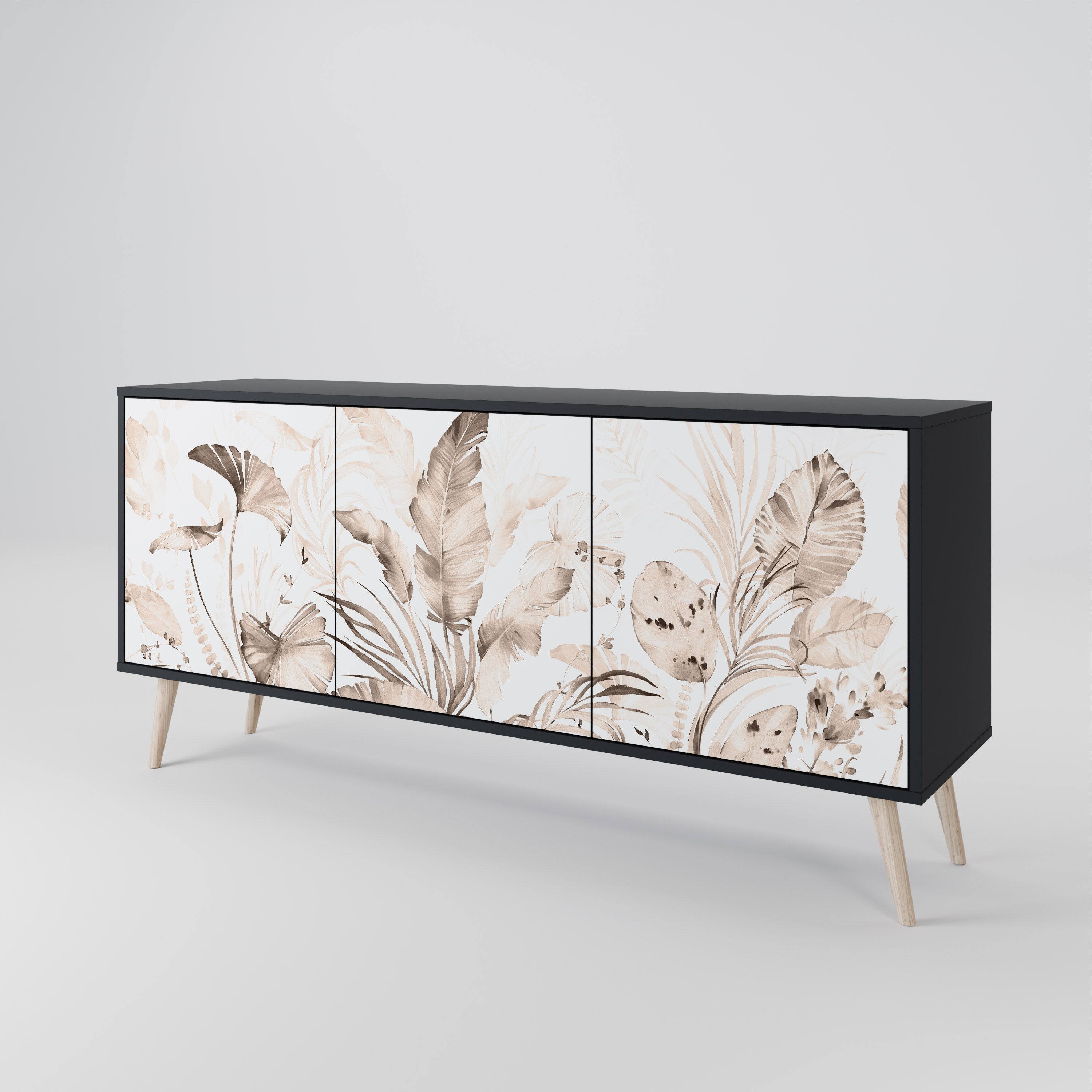 WILD TENDERNESS 3-Door Sideboard in Black Finish