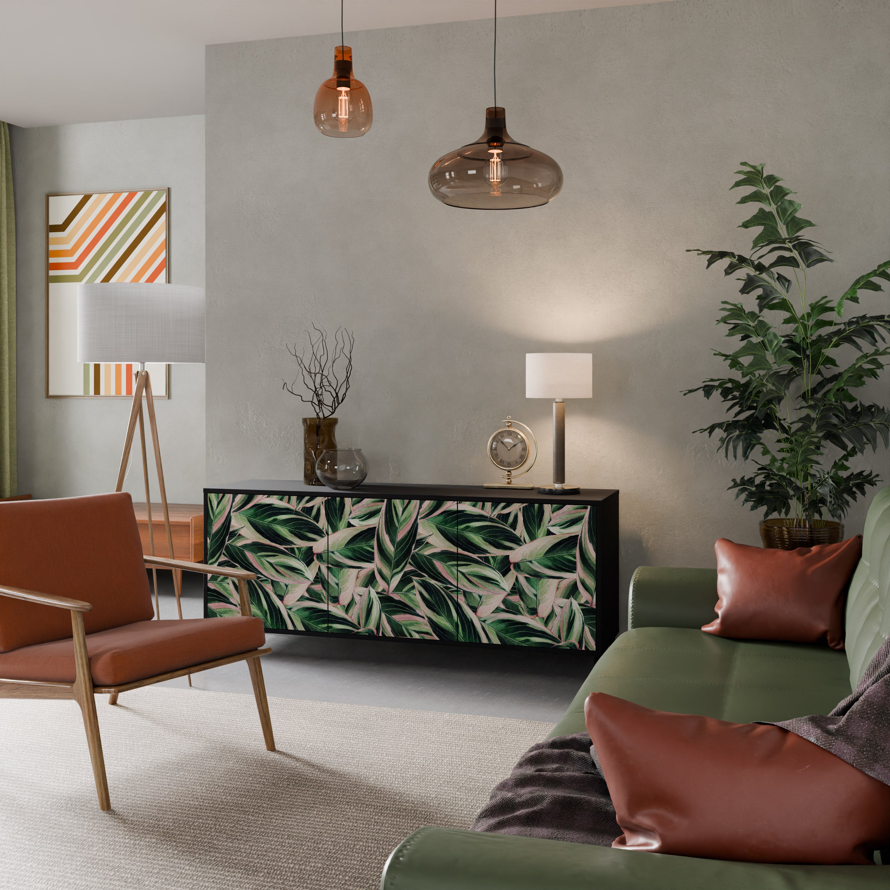 EERIE STROMANTHE 3-Door Sideboard in Black Finish