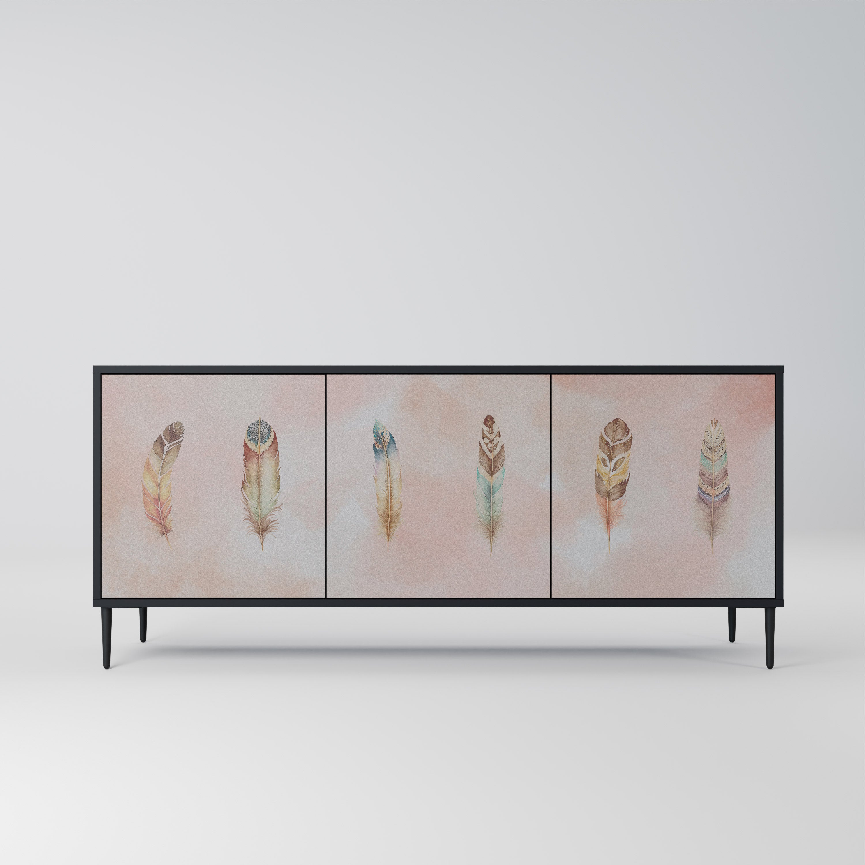 THE DELIQUESCE 3-Door Sideboard in Black Finish