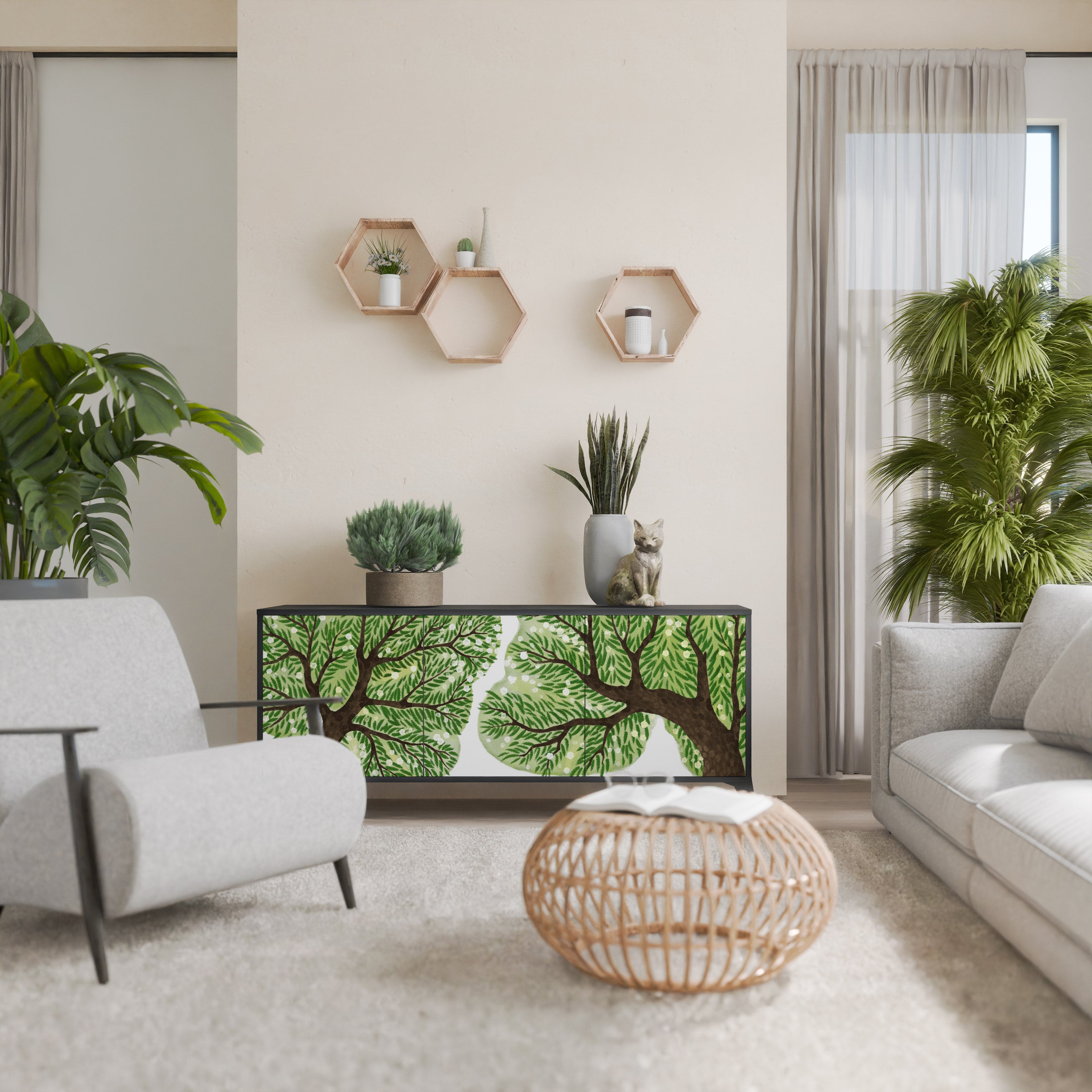 WILDERNESS DASH 3-Door Sideboard in Black Finish