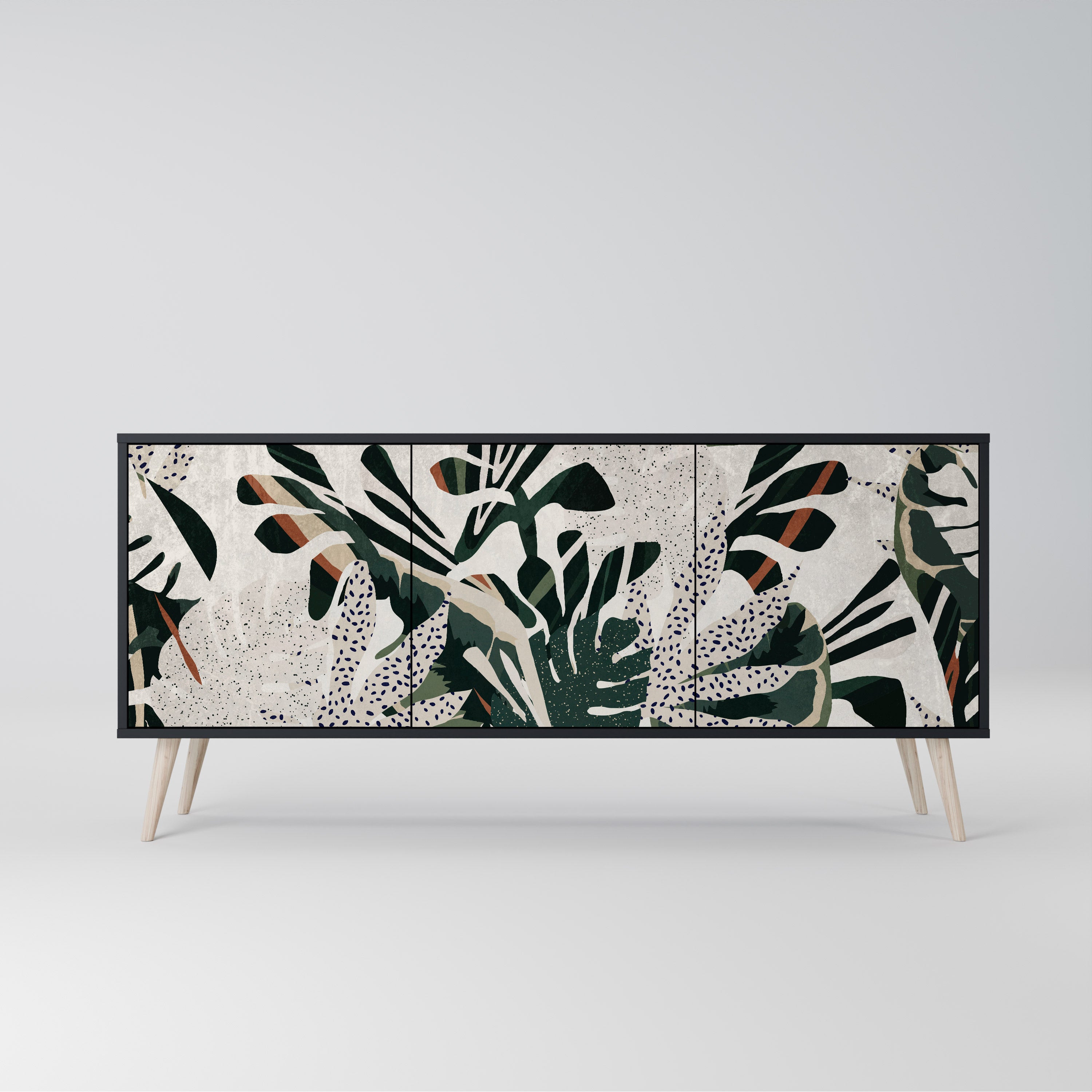 Aparador VERDURE FORMATION de 3 puertas con acabado negro