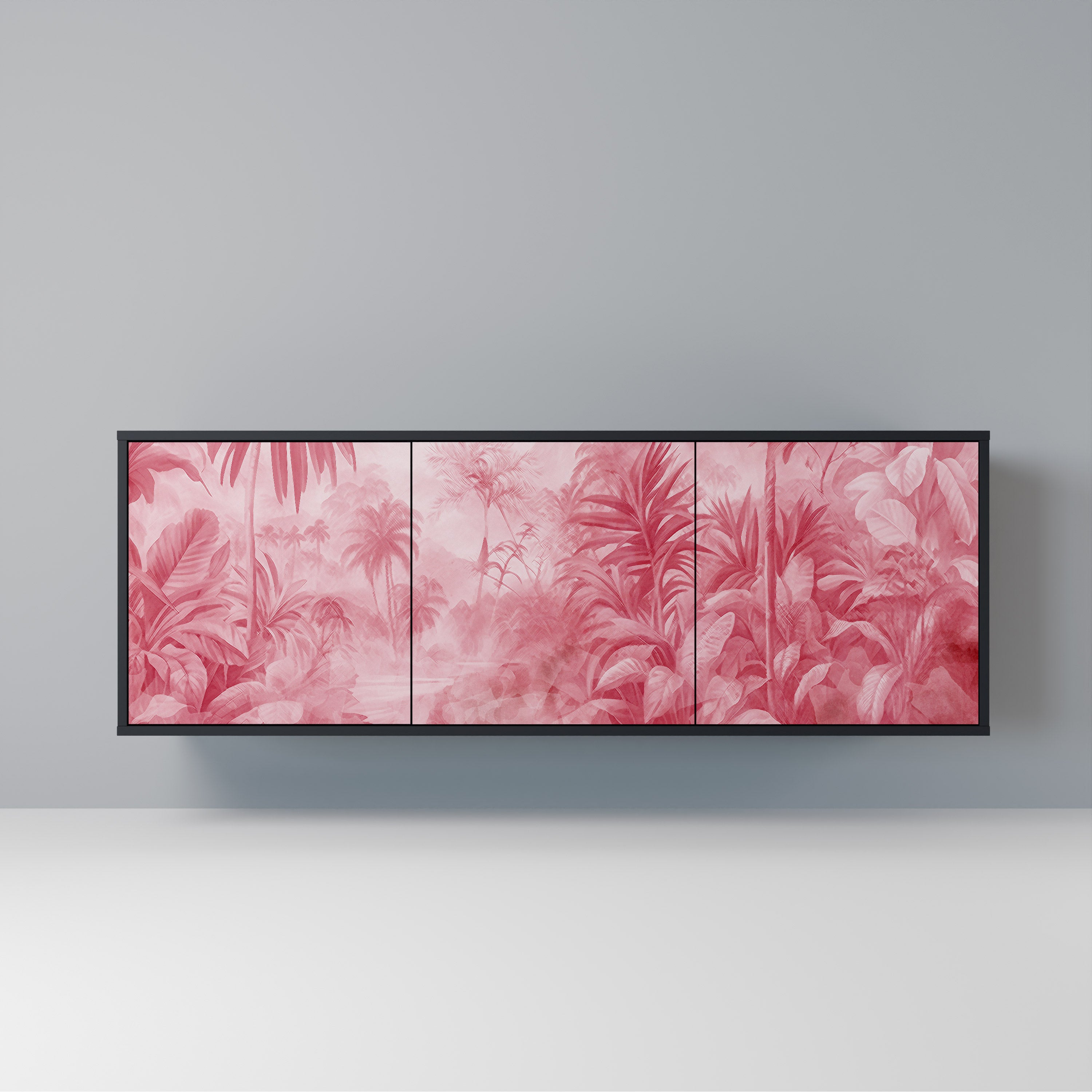 Aparador SWEET TROPICS de 3 puertas con acabado negro