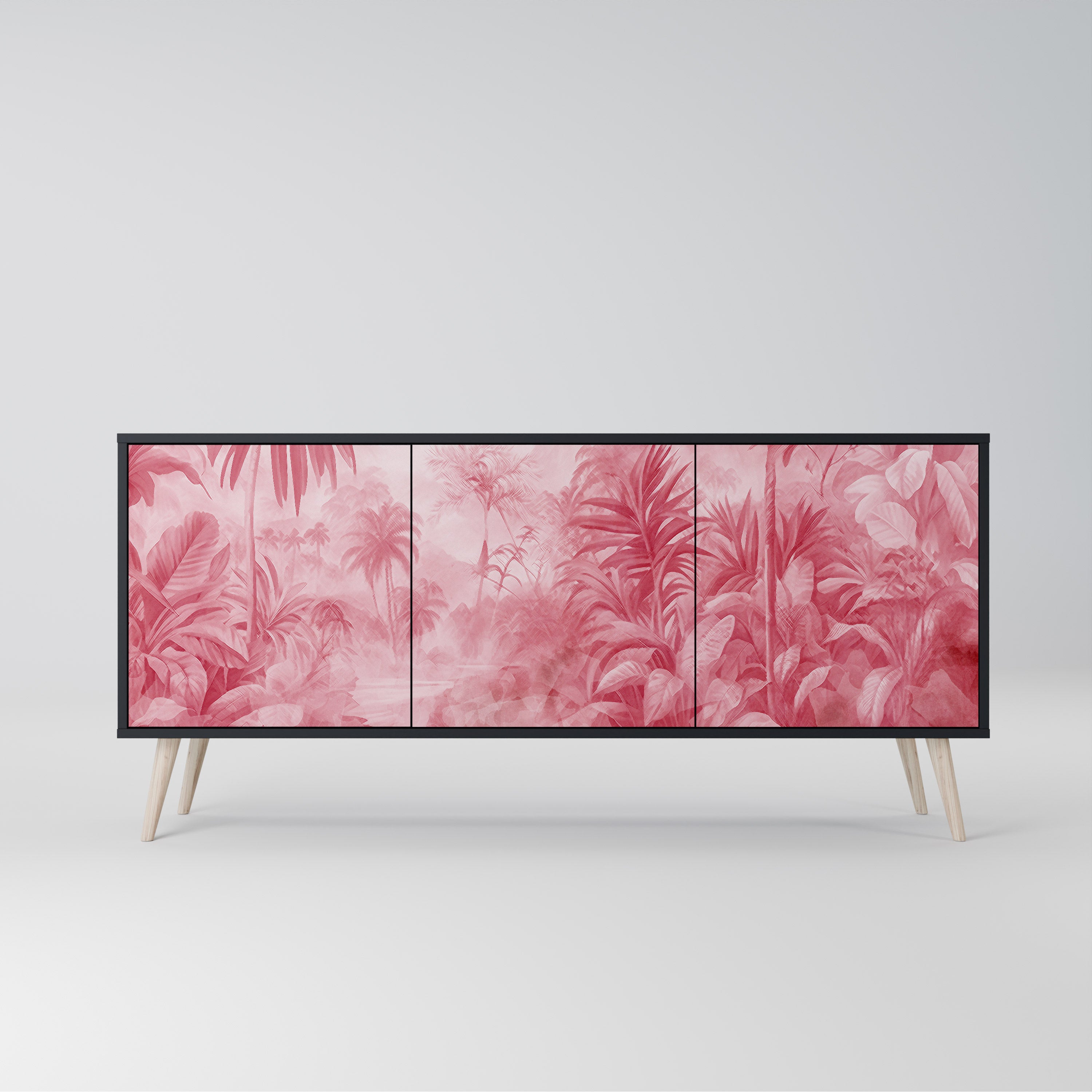 Aparador SWEET TROPICS de 3 puertas con acabado negro