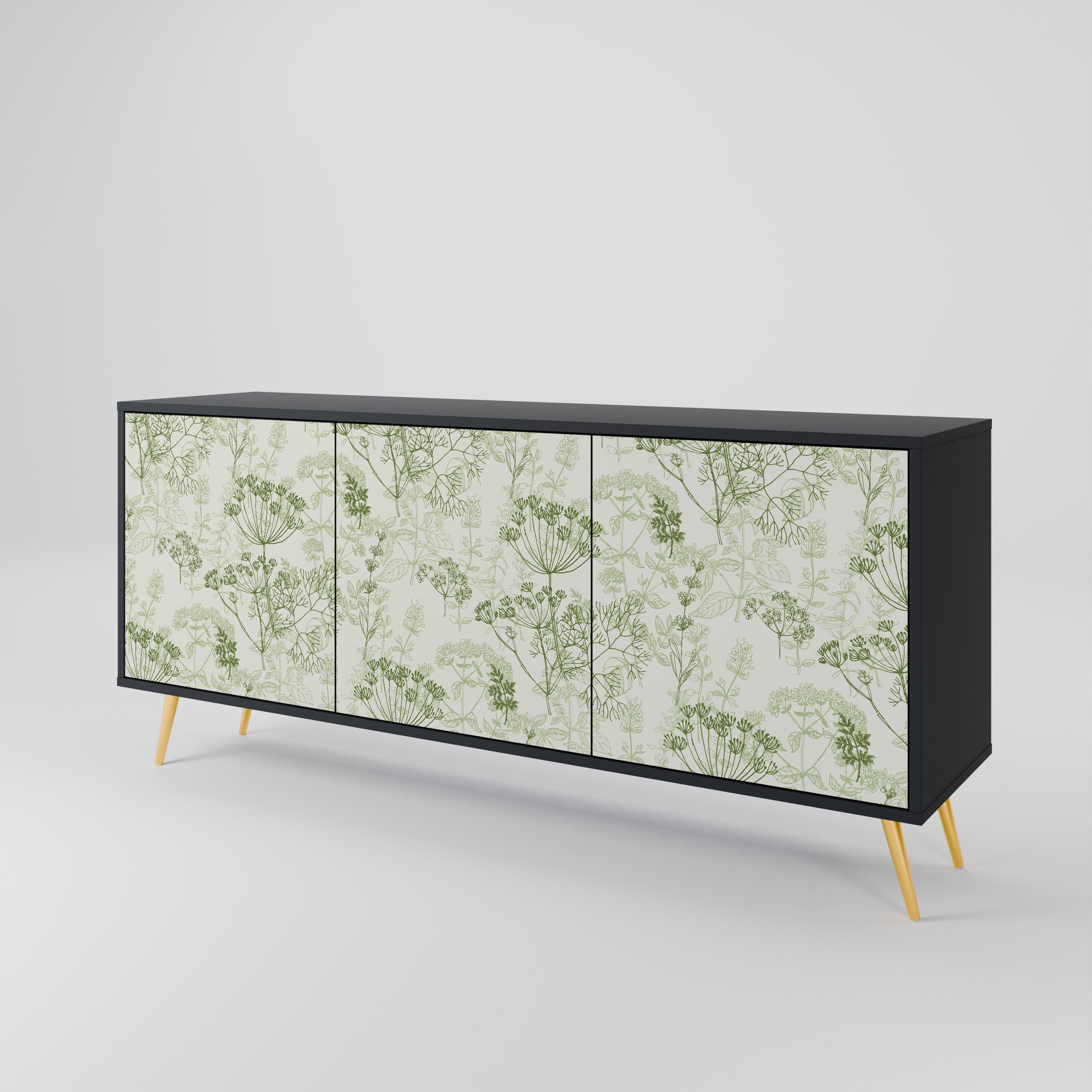 FENNEL BALDACHIN 3-Door Sideboard in Black Finish