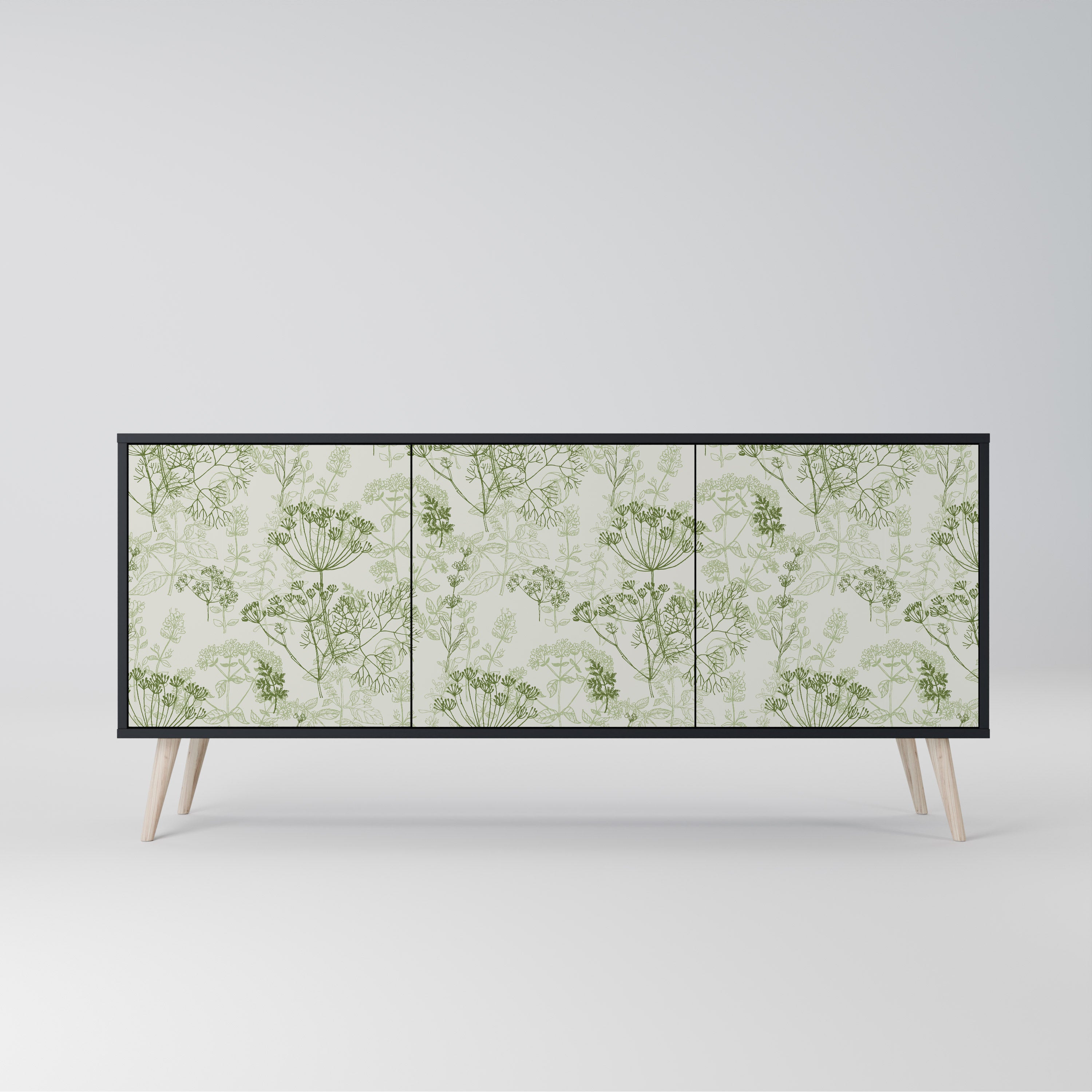 Aparador FENNEL BALDACHIN de 3 puertas con acabado negro