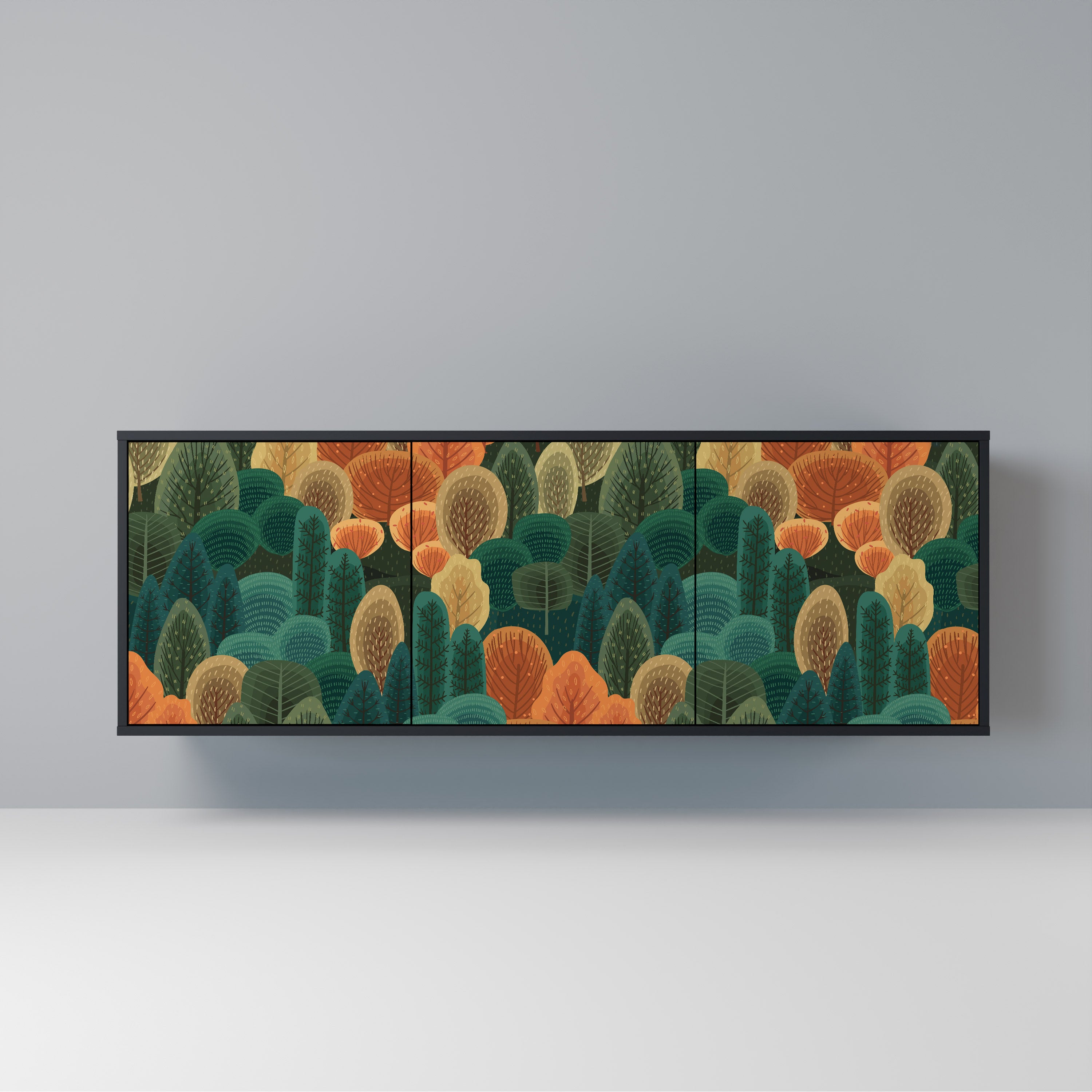 Aparador AUTUMN KALEIDOSCOPE de 3 puertas en acabado negro