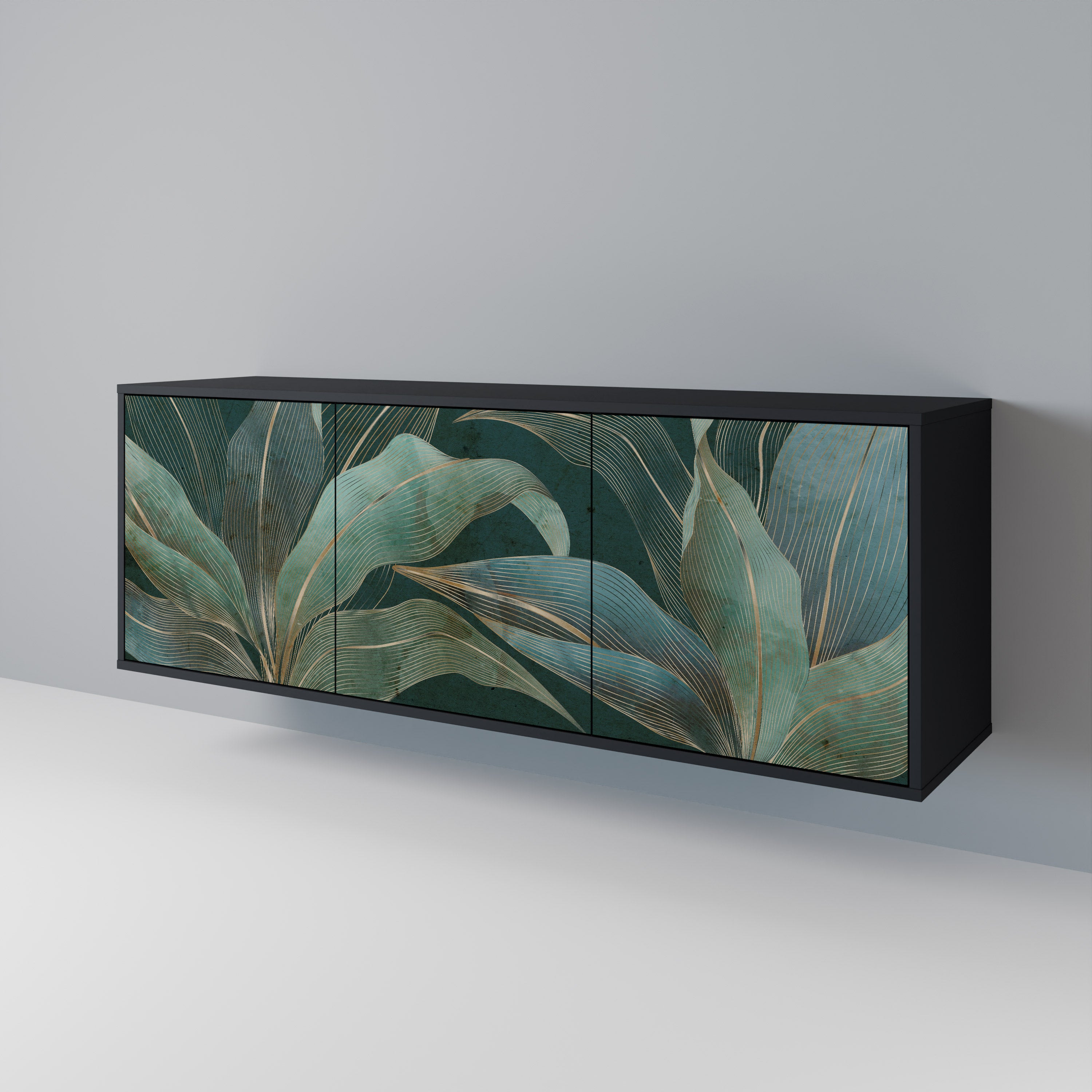 ROYAL GREEN 3-Door Sideboard in Black Finish