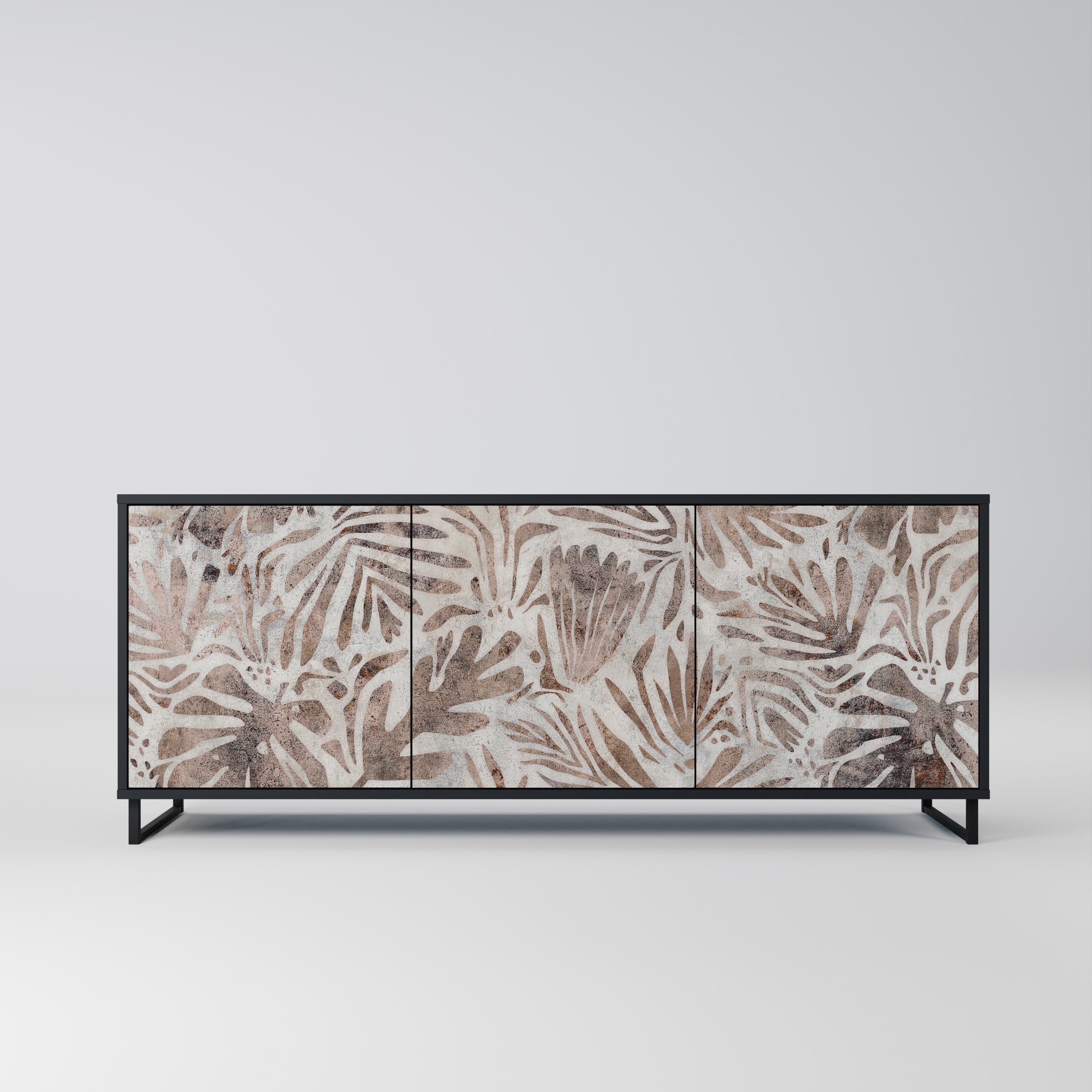 Aparador PASSING TIME de 3 puertas con acabado negro