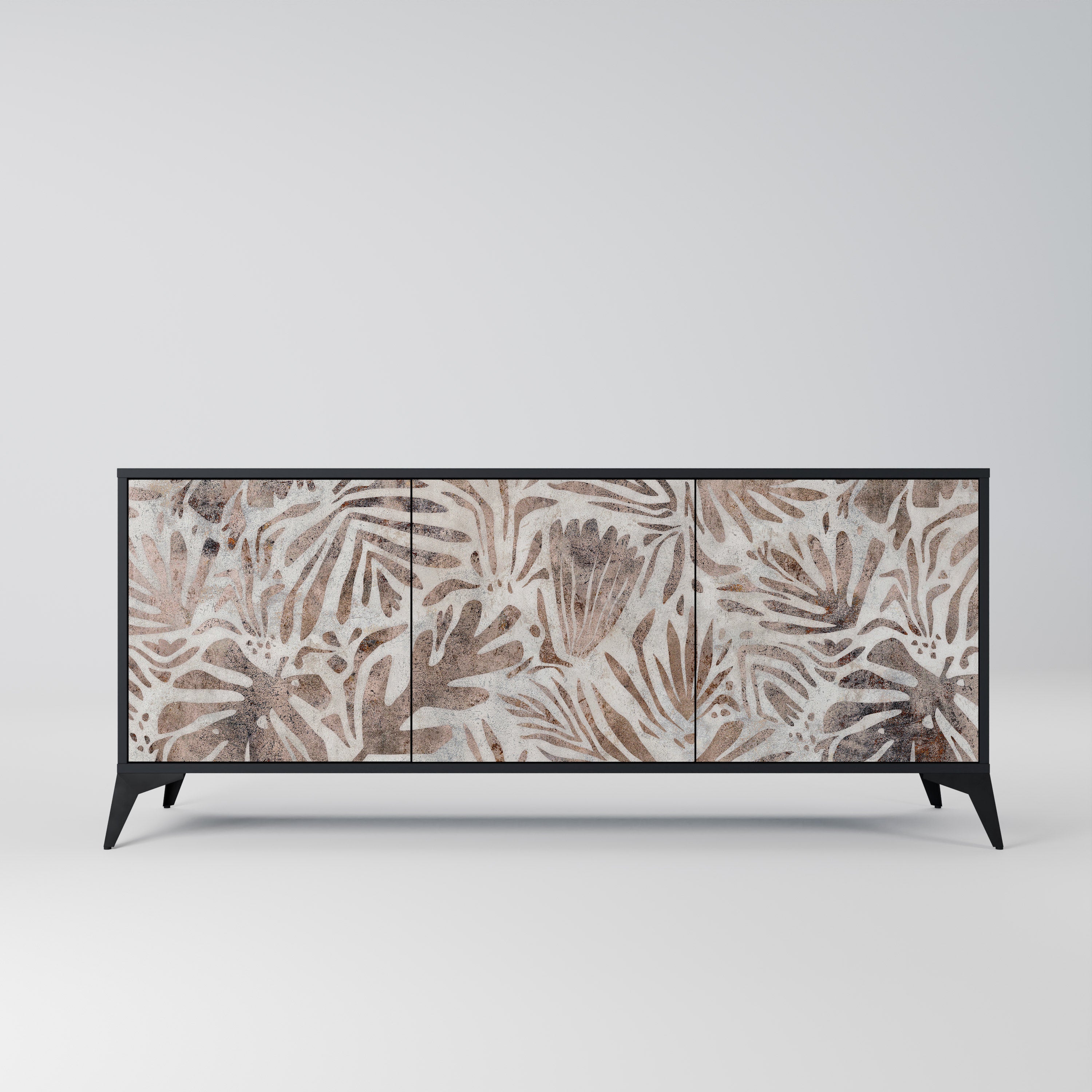 Aparador PASSING TIME de 3 puertas con acabado negro