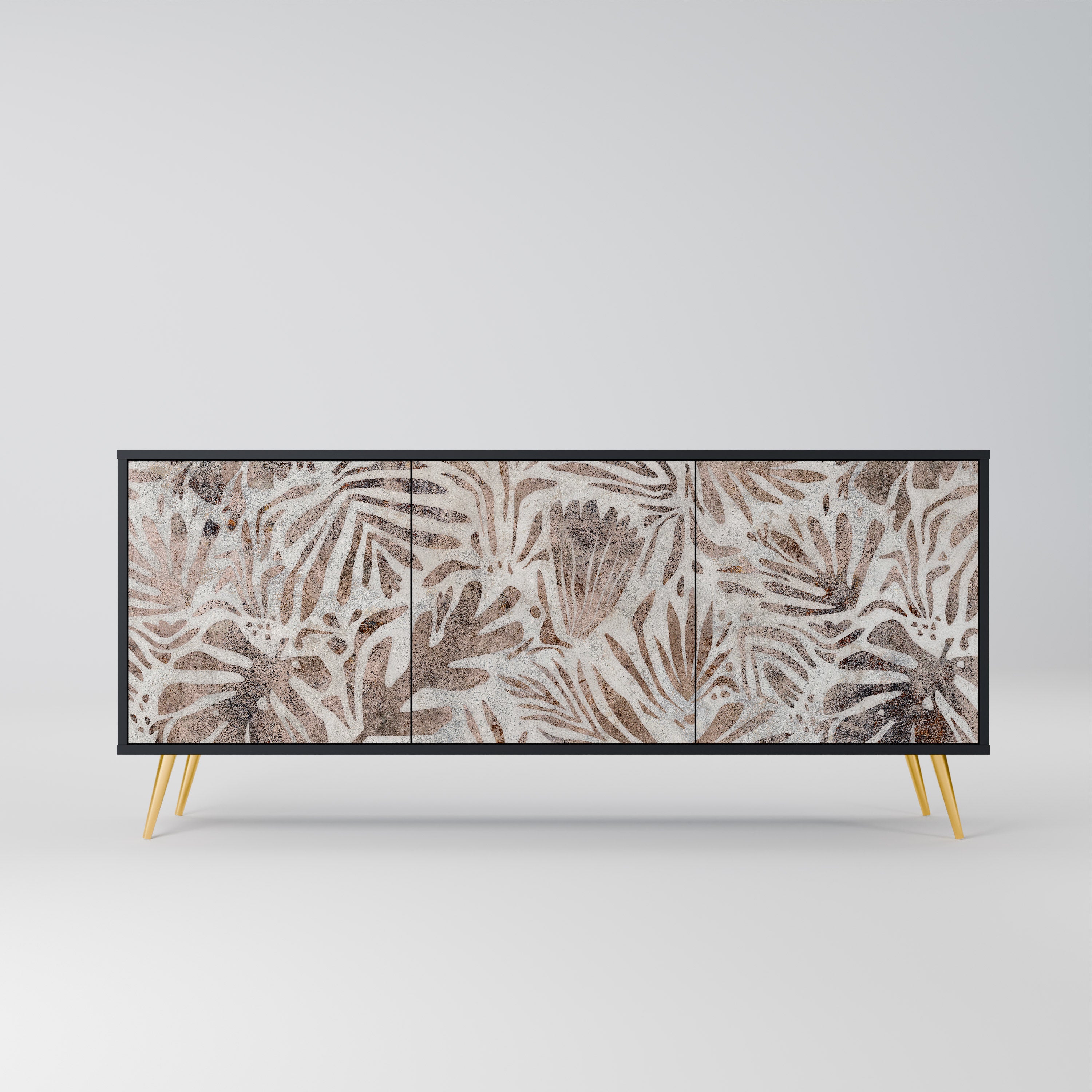 Aparador PASSING TIME de 3 puertas con acabado negro