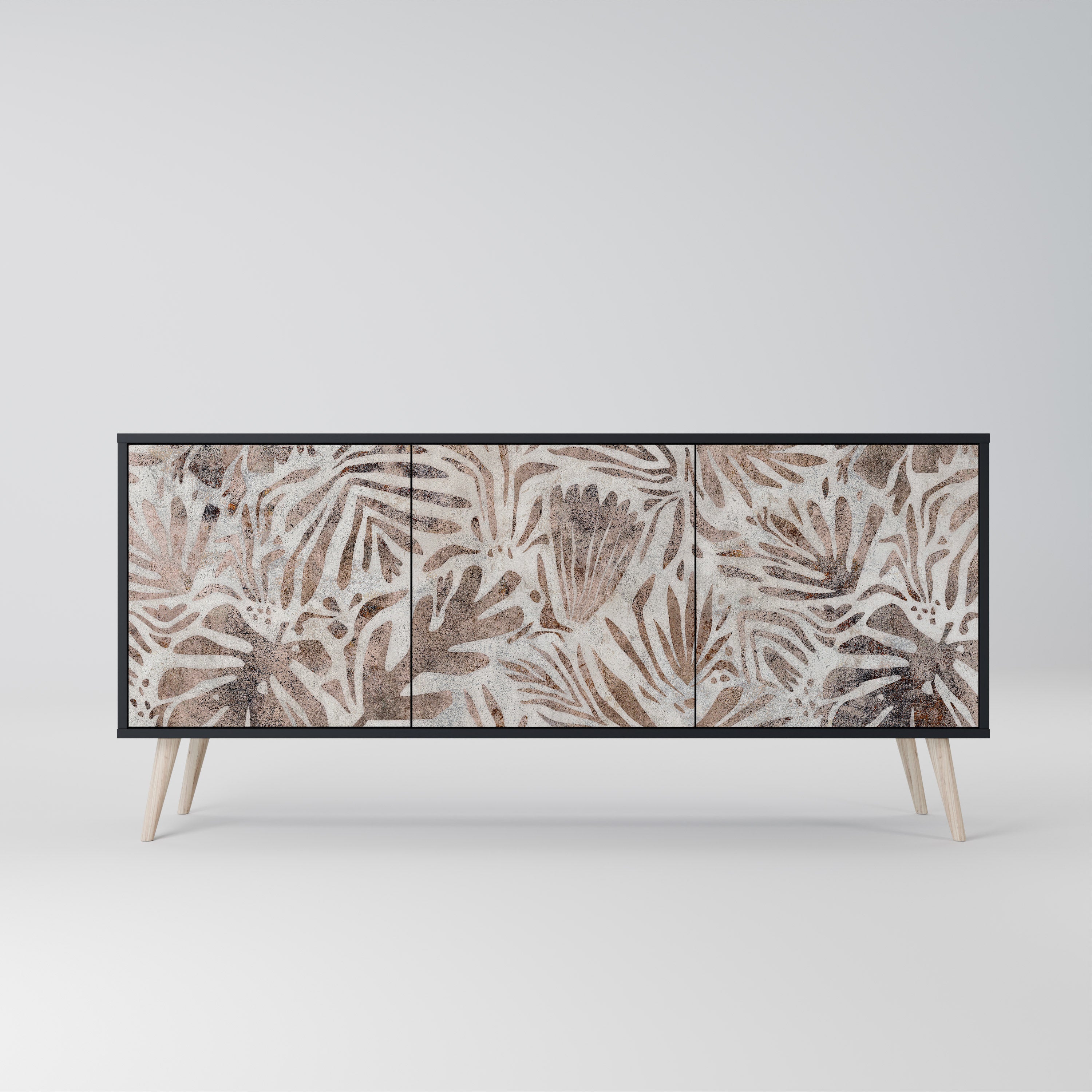 Aparador PASSING TIME de 3 puertas con acabado negro