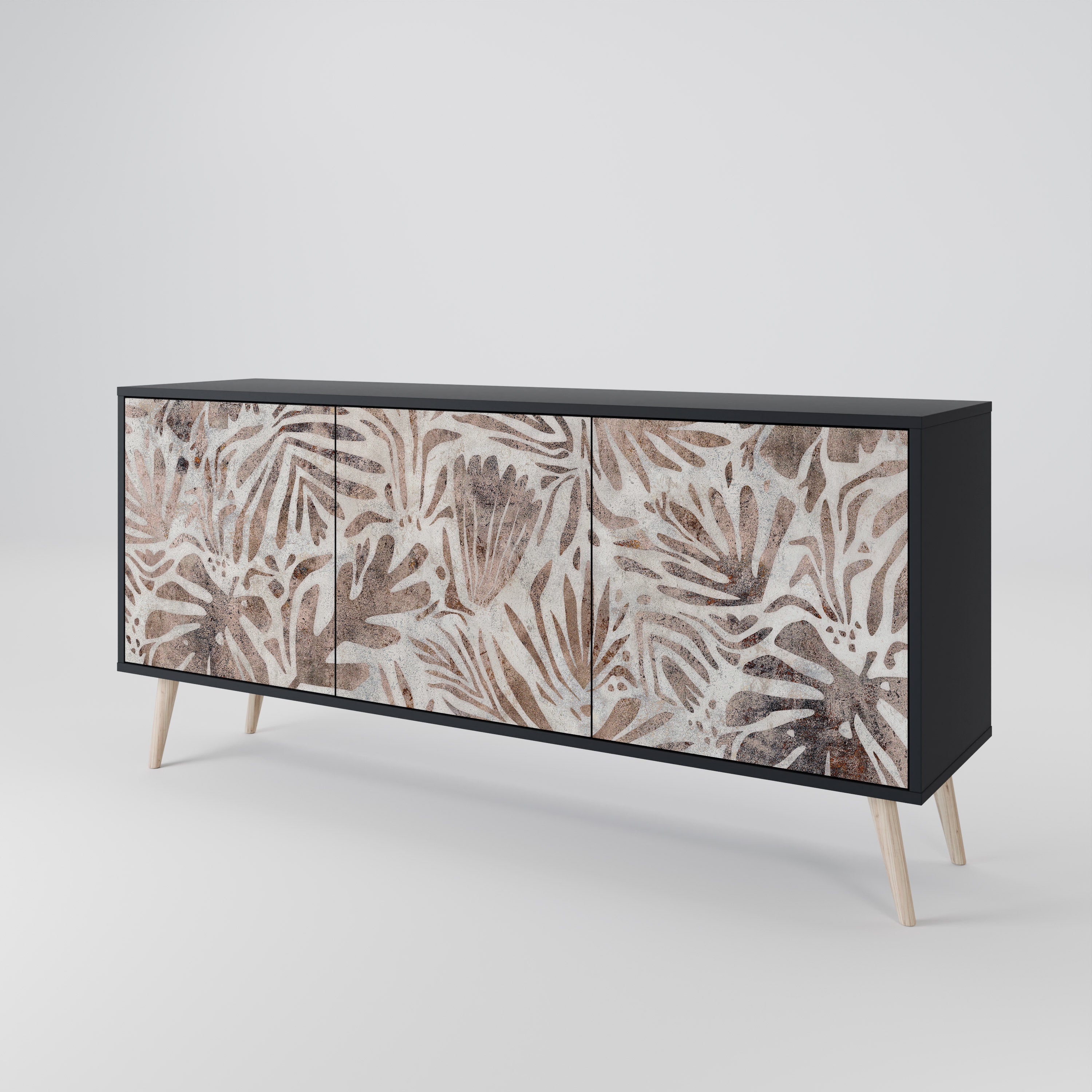 PASSING TIME 3-Door Sideboard in Black Finish