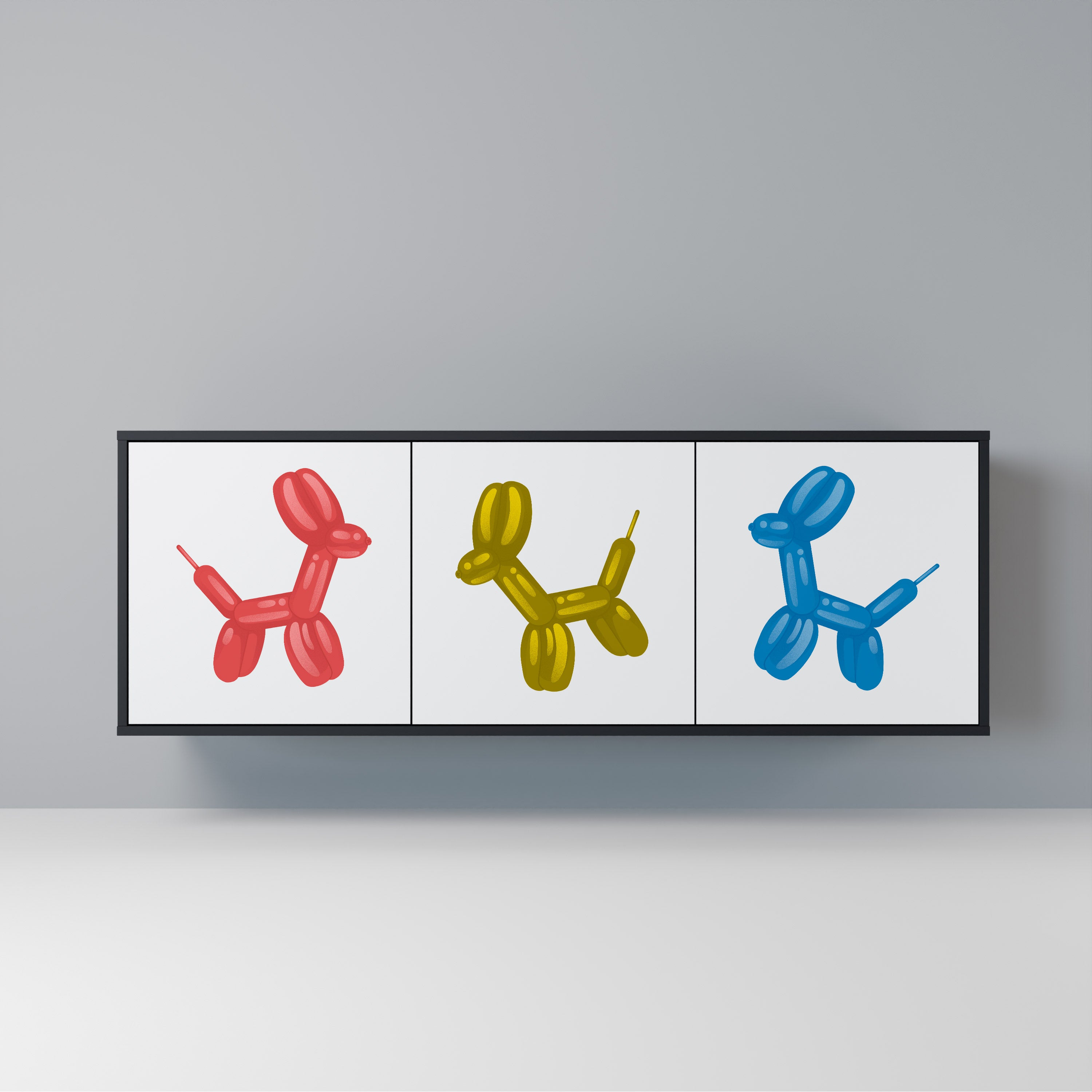 CHILDHOOD MEMORY 3-Door Sideboard in Black Finish