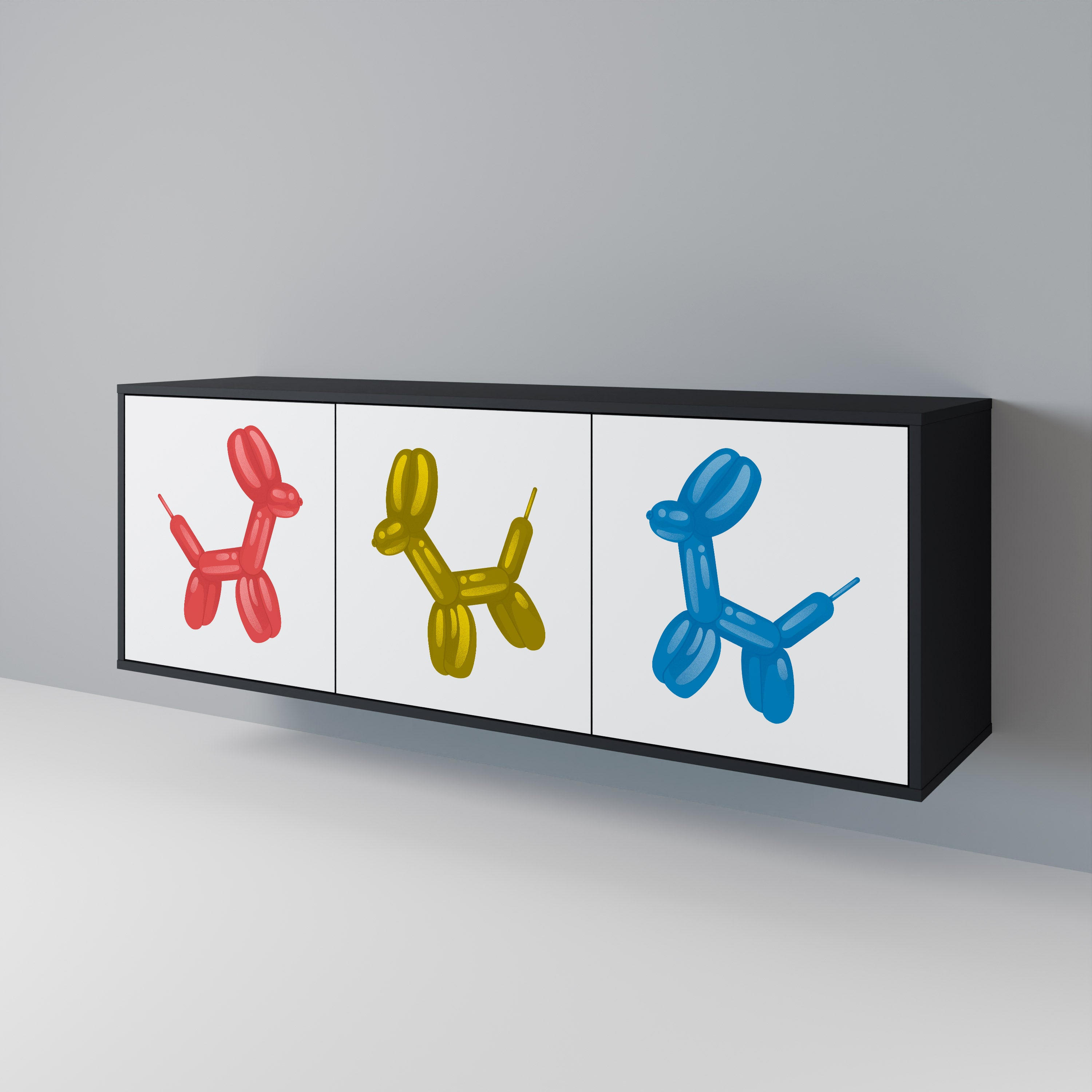 CHILDHOOD MEMORY 3-Door Sideboard in Black Finish