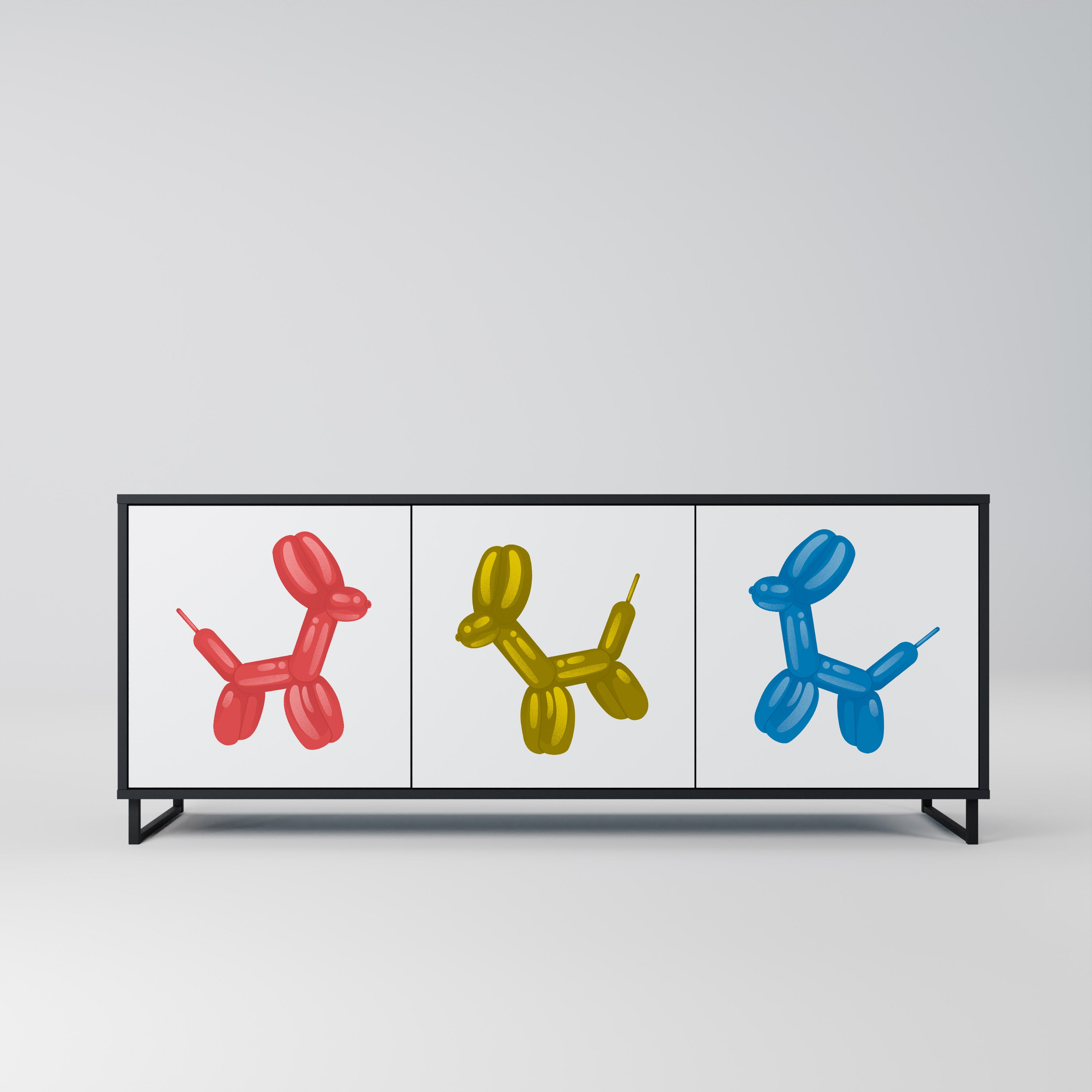 CHILDHOOD MEMORY 3-Door Sideboard in Black Finish