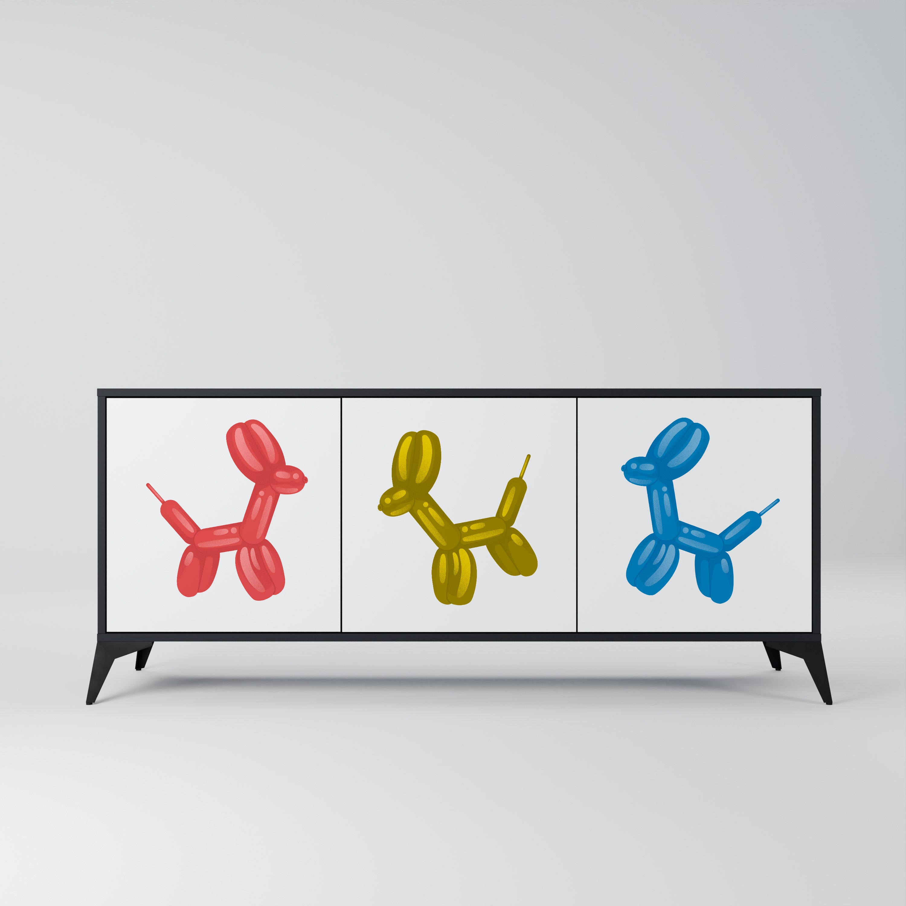 CHILDHOOD MEMORY 3-Door Sideboard in Black Finish