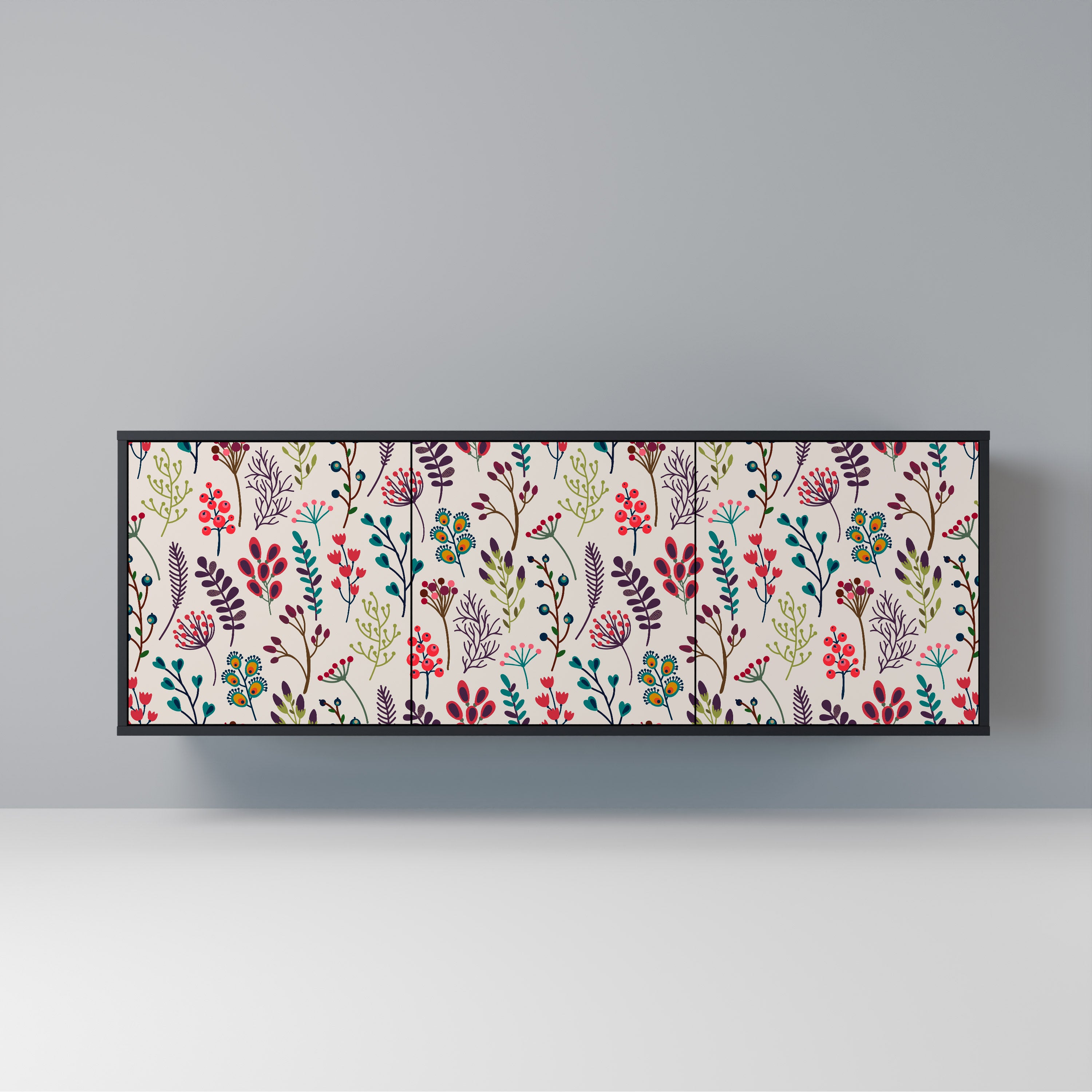 AUTUMN SUNDRIES 3-Door Sideboard in Black Finish