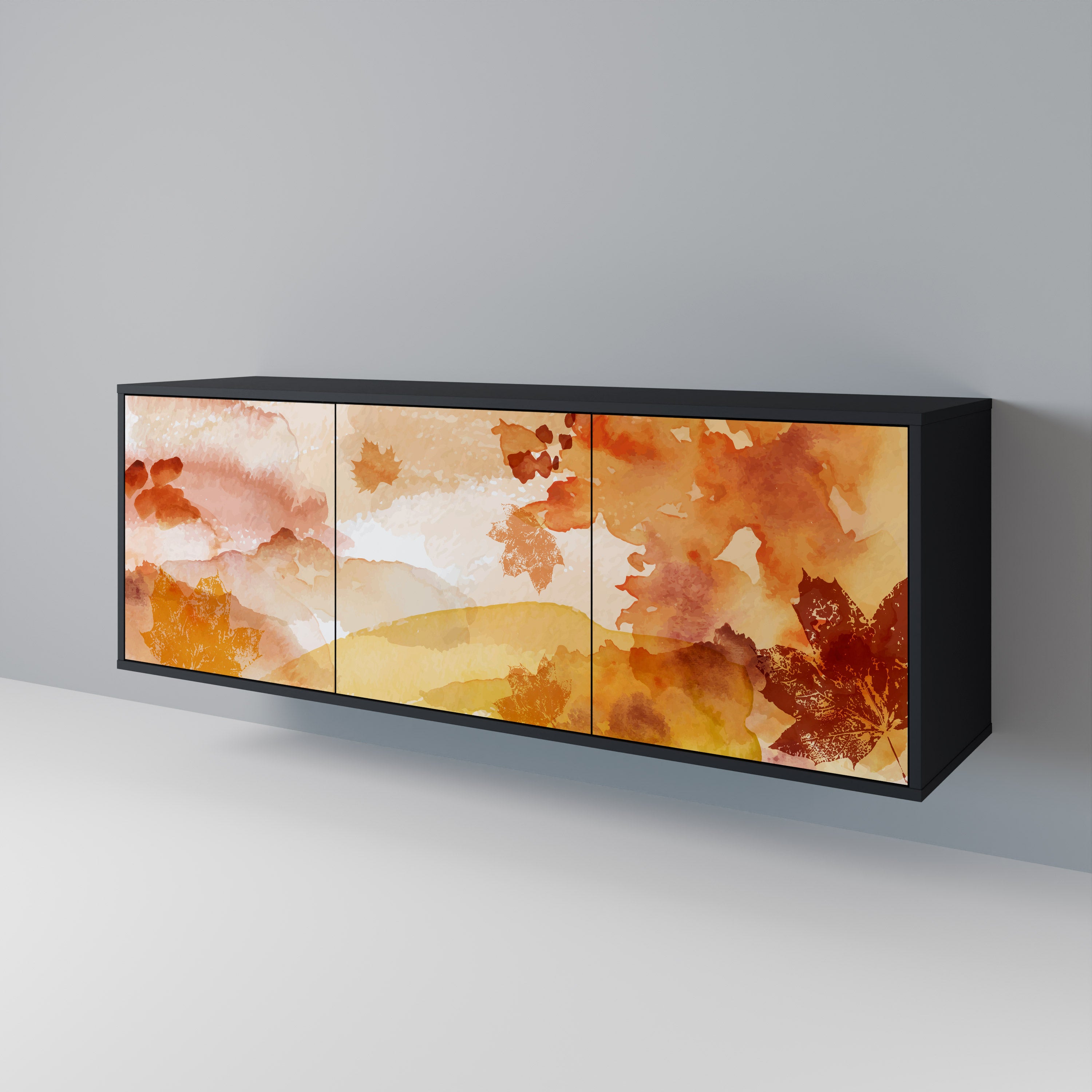 TRACES OF AUTUMN 3-Door Sideboard in Black Finish