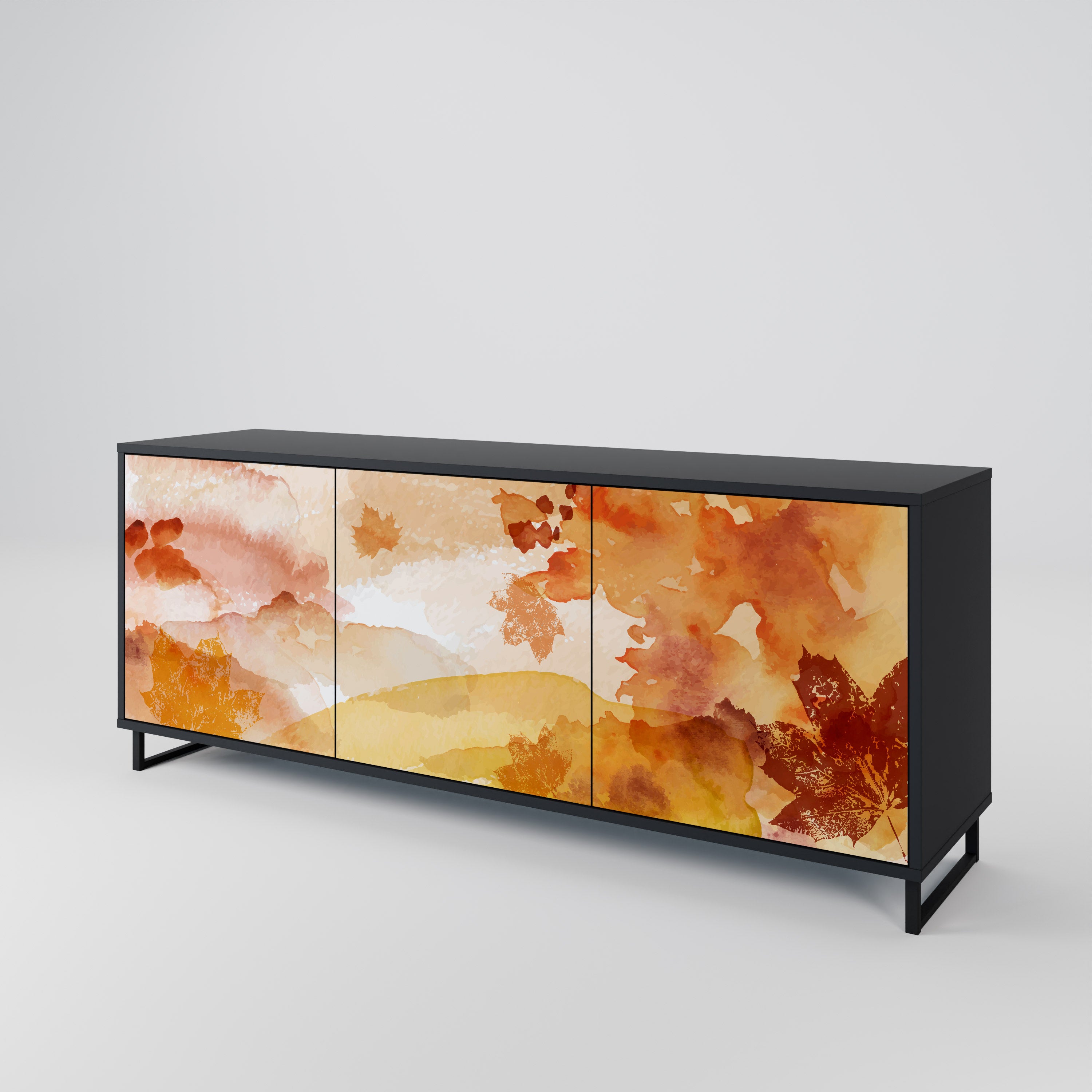 TRACES OF AUTUMN 3-Door Sideboard in Black Finish