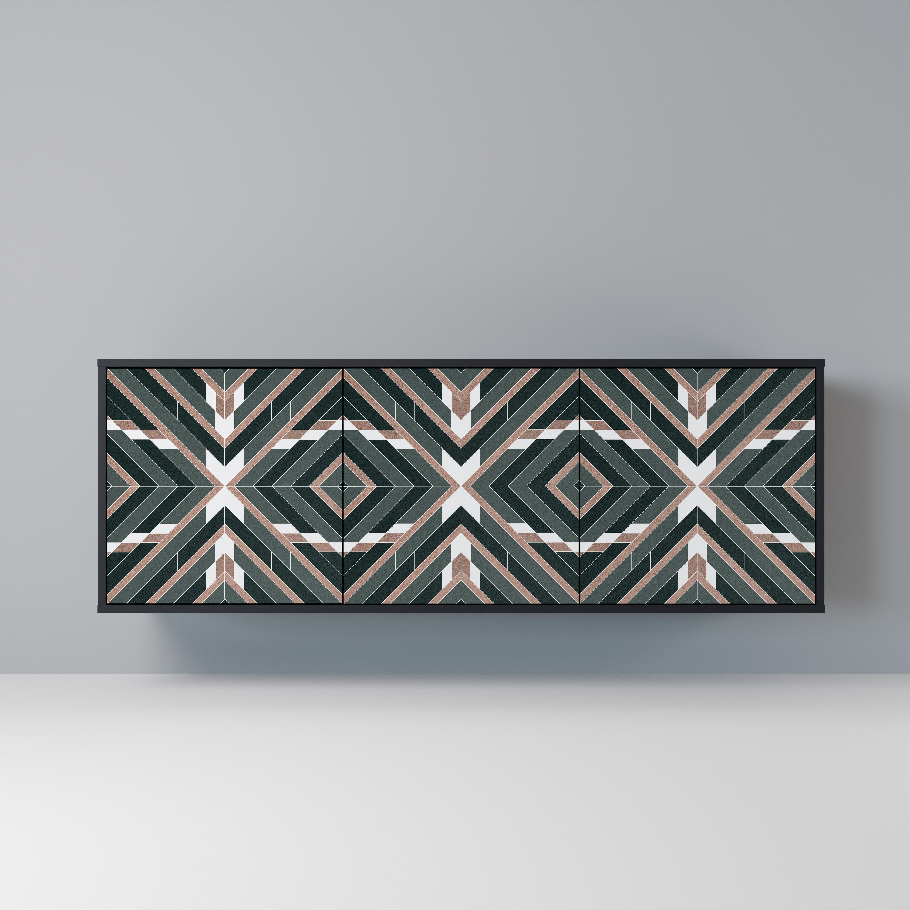 DIMENSION DELIGHTS 3-Door Sideboard in Black Finish