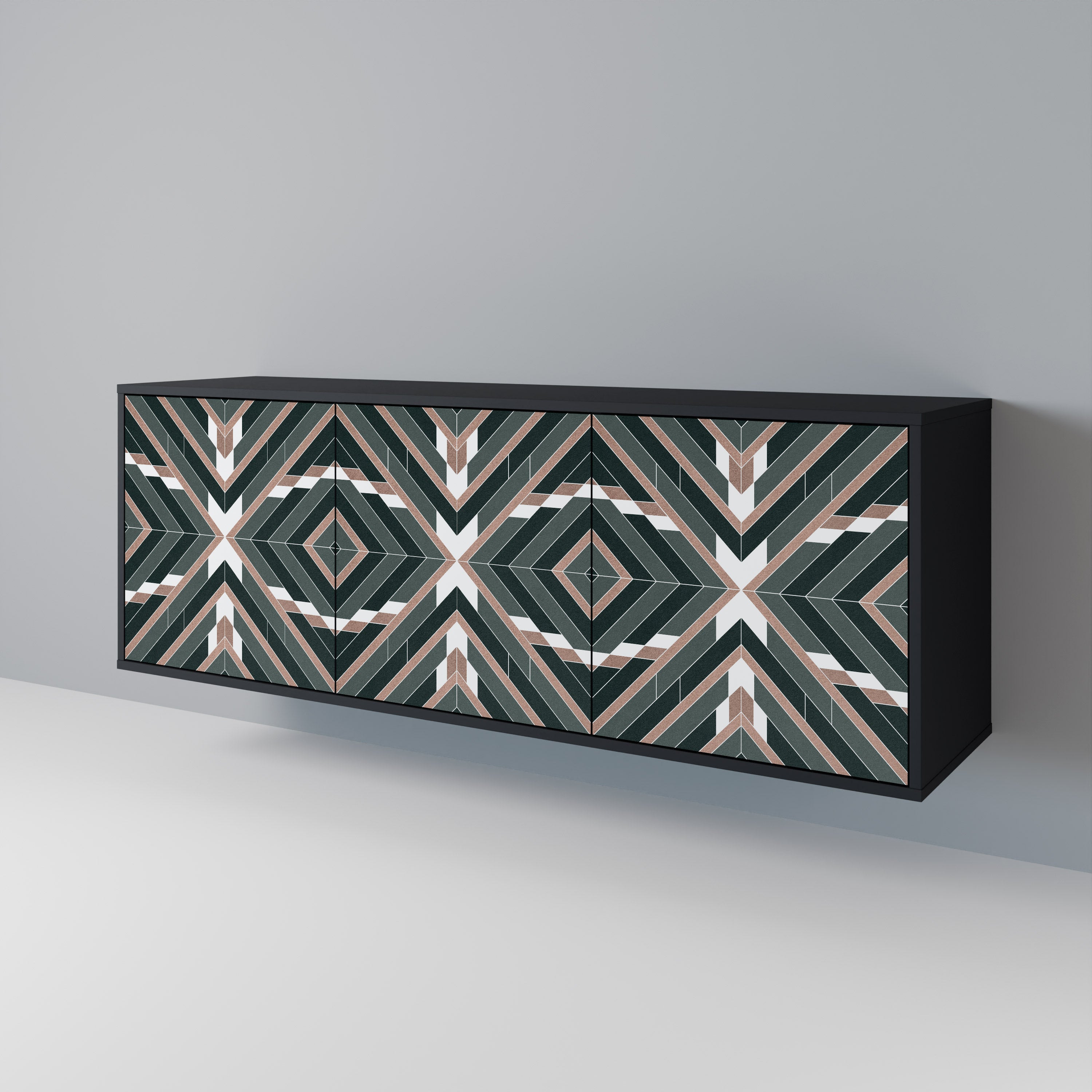 DIMENSION DELIGHTS 3-Door Sideboard in Black Finish