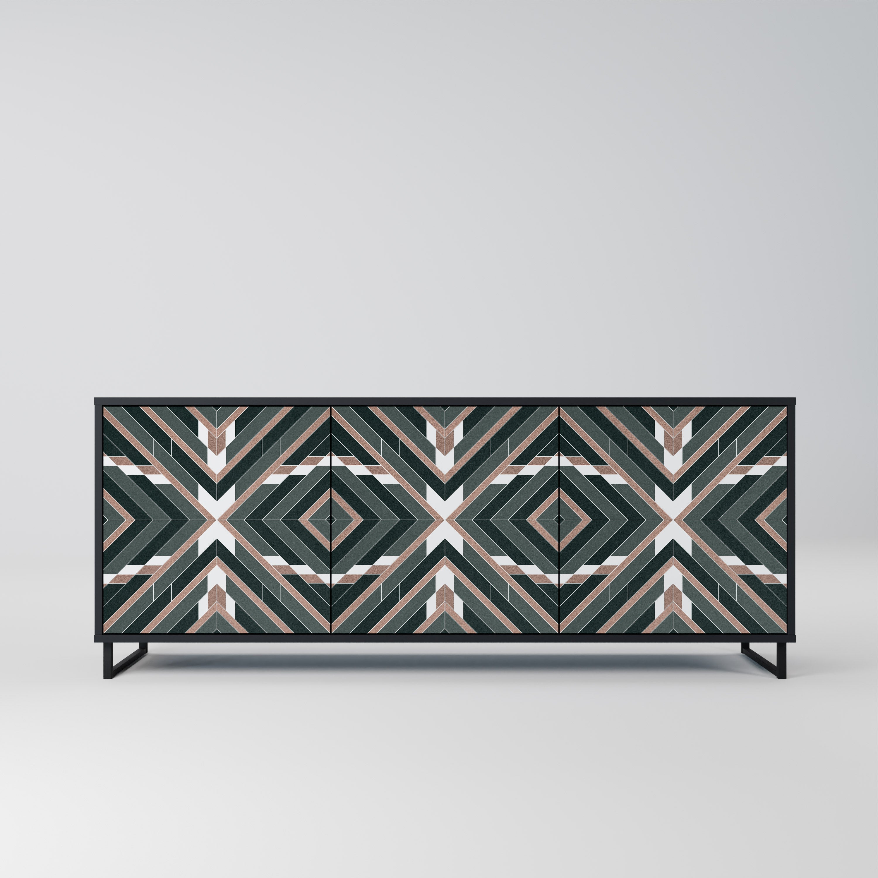 DIMENSION DELIGHTS 3-Door Sideboard in Black Finish