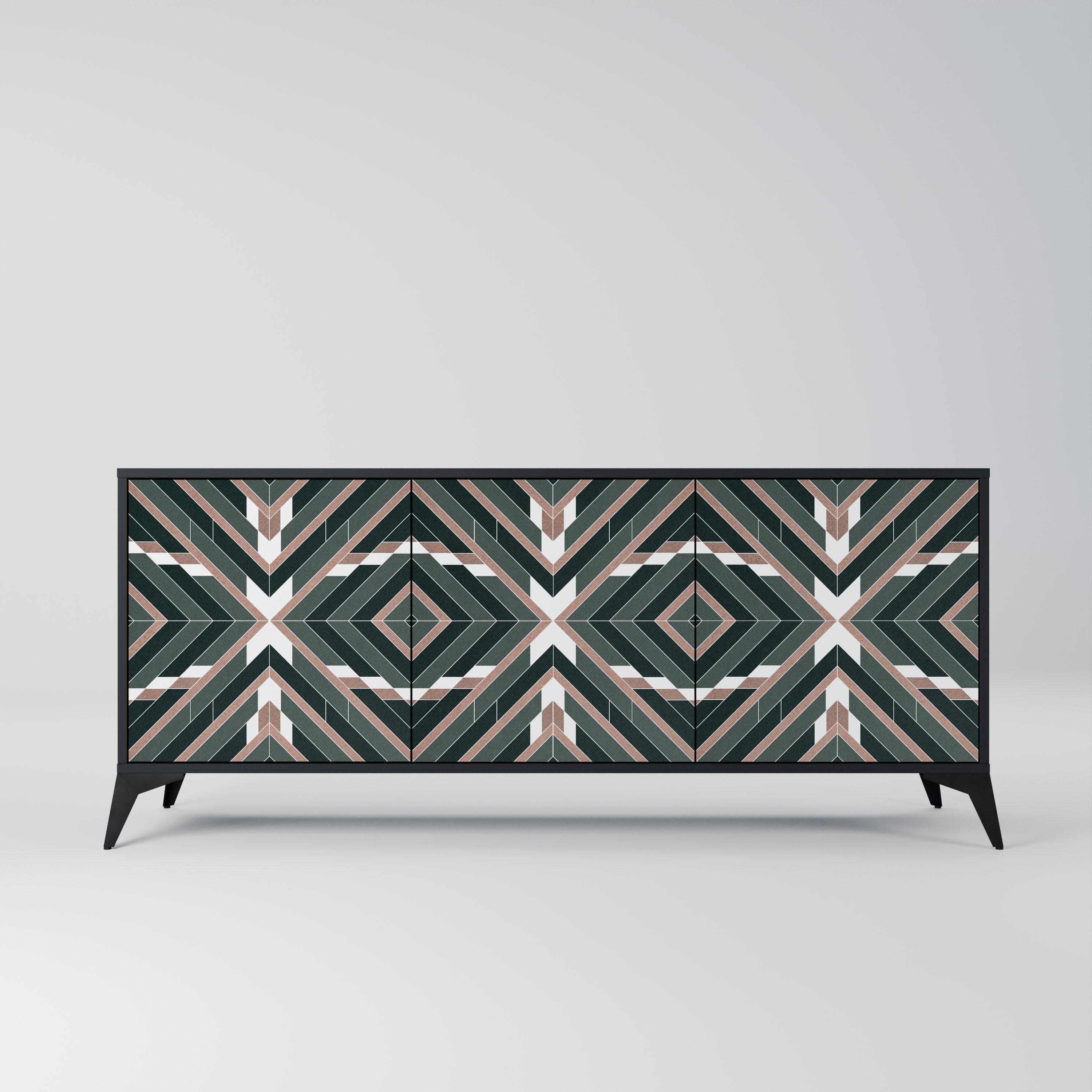 DIMENSION DELIGHTS 3-Door Sideboard in Black Finish