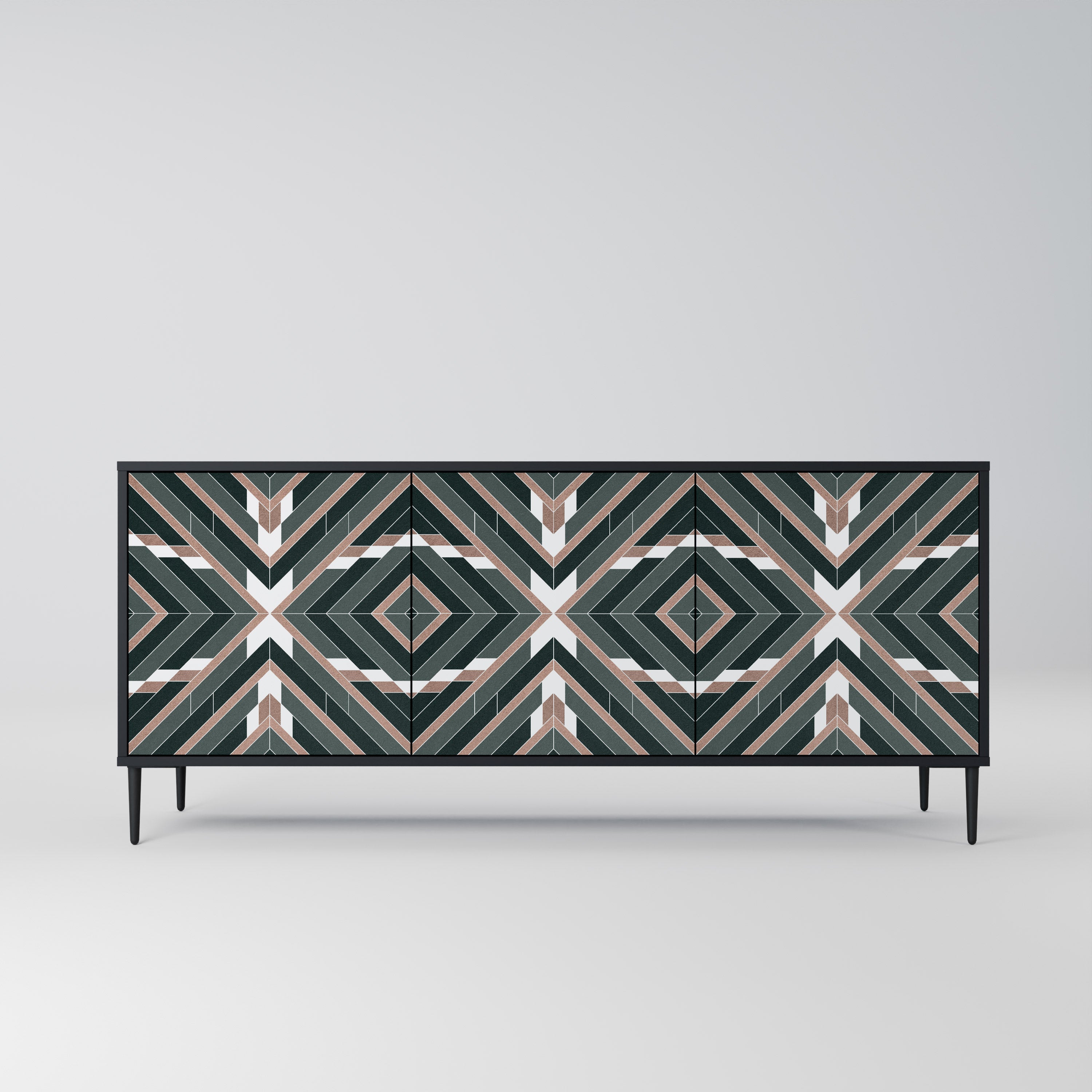 DIMENSION DELIGHTS 3-Door Sideboard in Black Finish