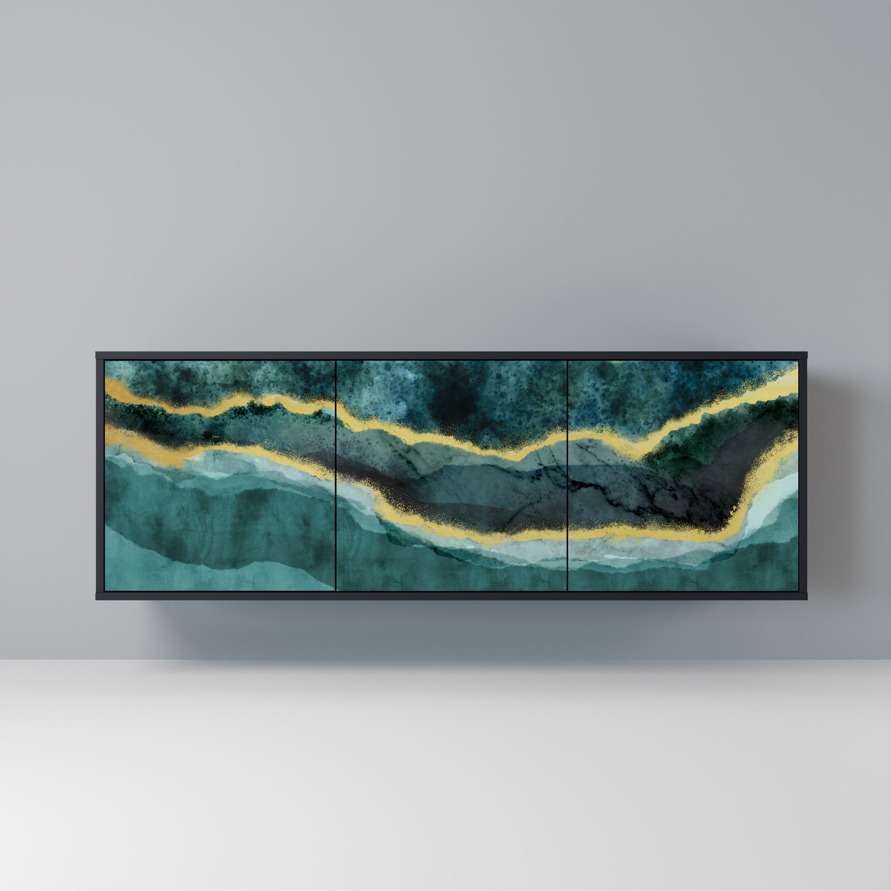 GOLDRUSH ODYSSEY 3-Door Sideboard in Black Finish