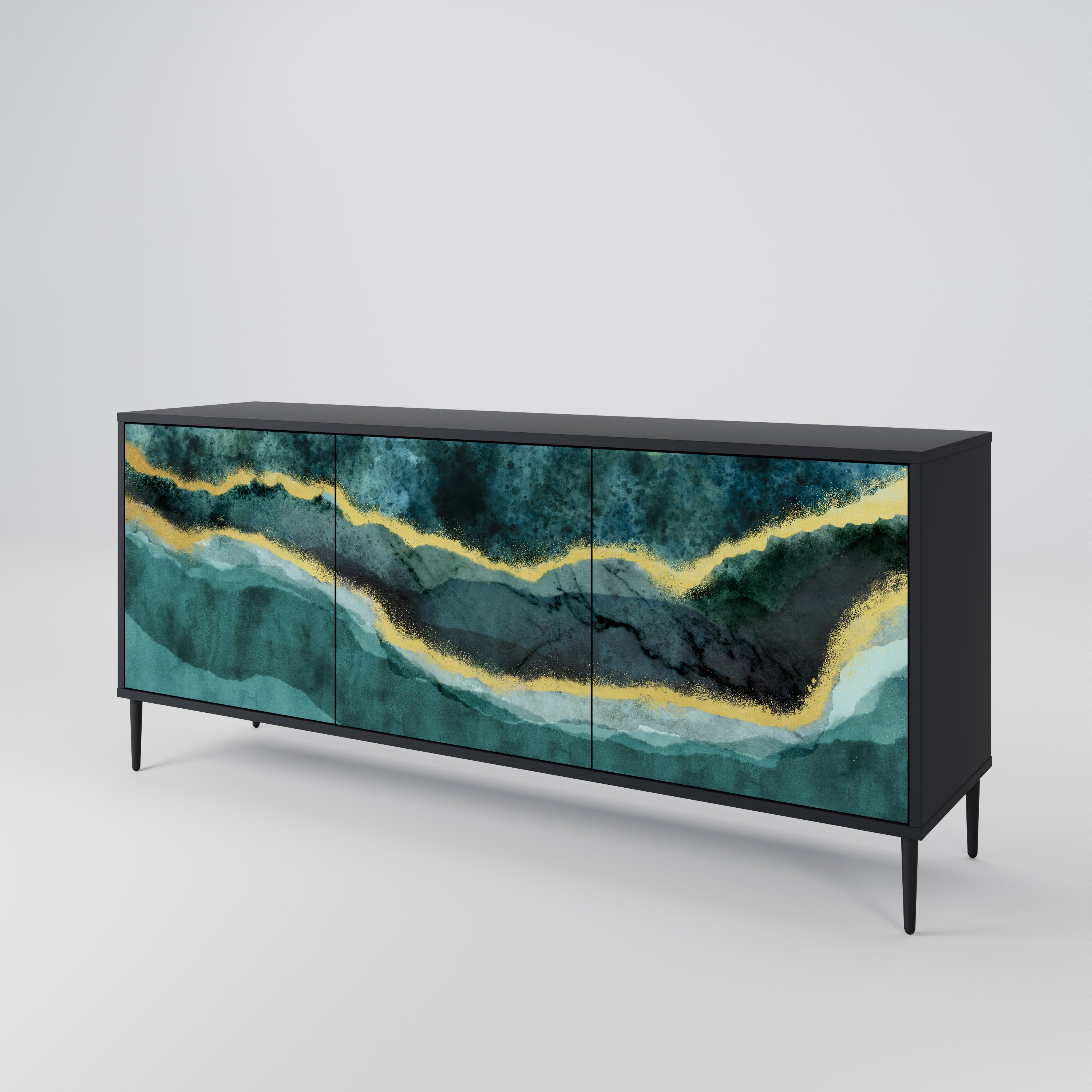 GOLDRUSH ODYSSEY 3-Door Sideboard in Black Finish