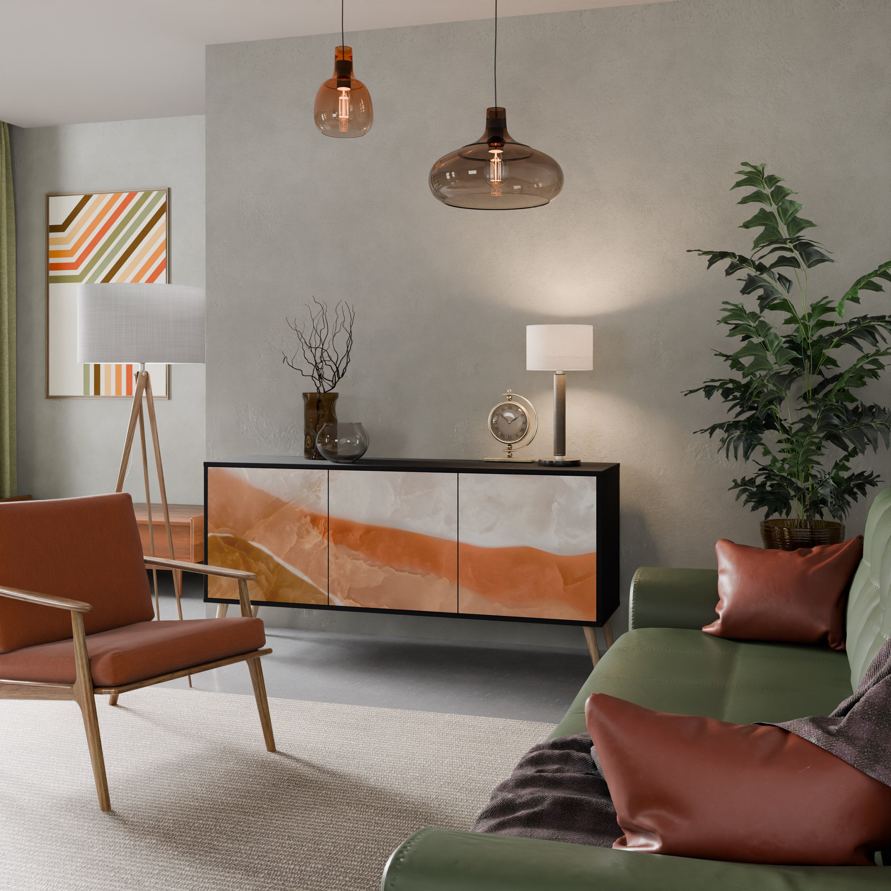 SANDHILLS SPLENDOUR 3-Door Sideboard in Black Finish