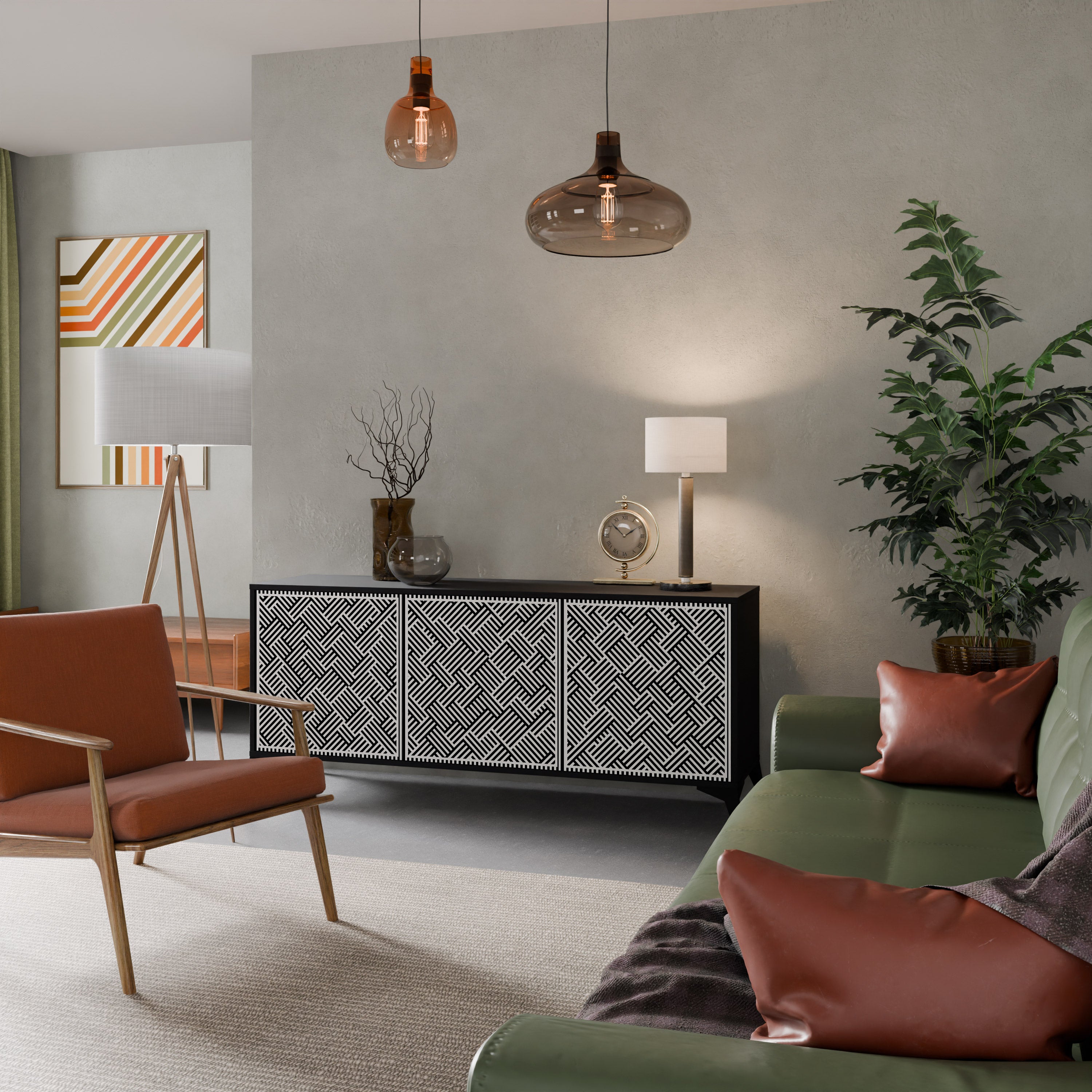 TEMPORARY SEQUENCE 3-Door Sideboard in Black Finish