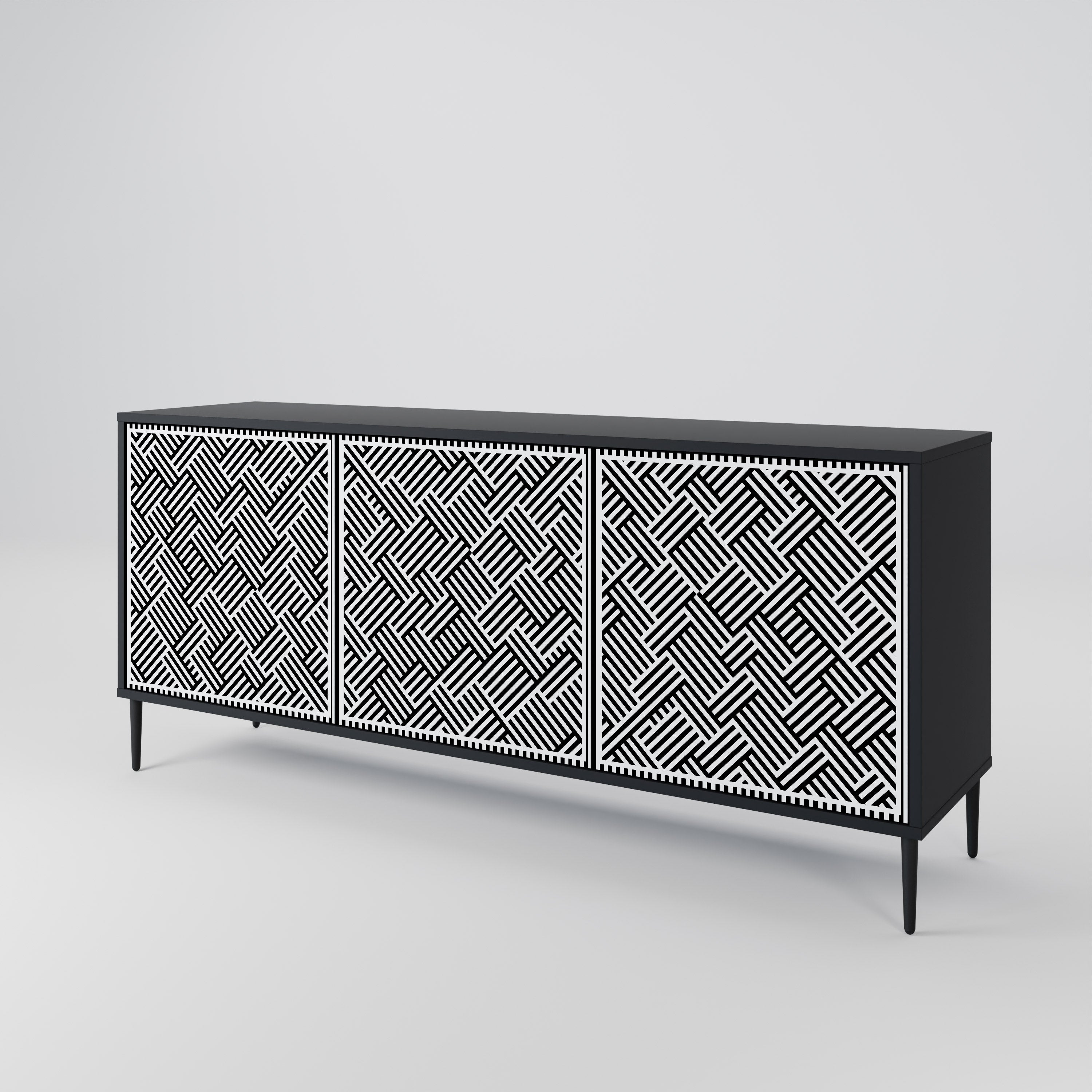 TEMPORARY SEQUENCE 3-Door Sideboard in Black Finish