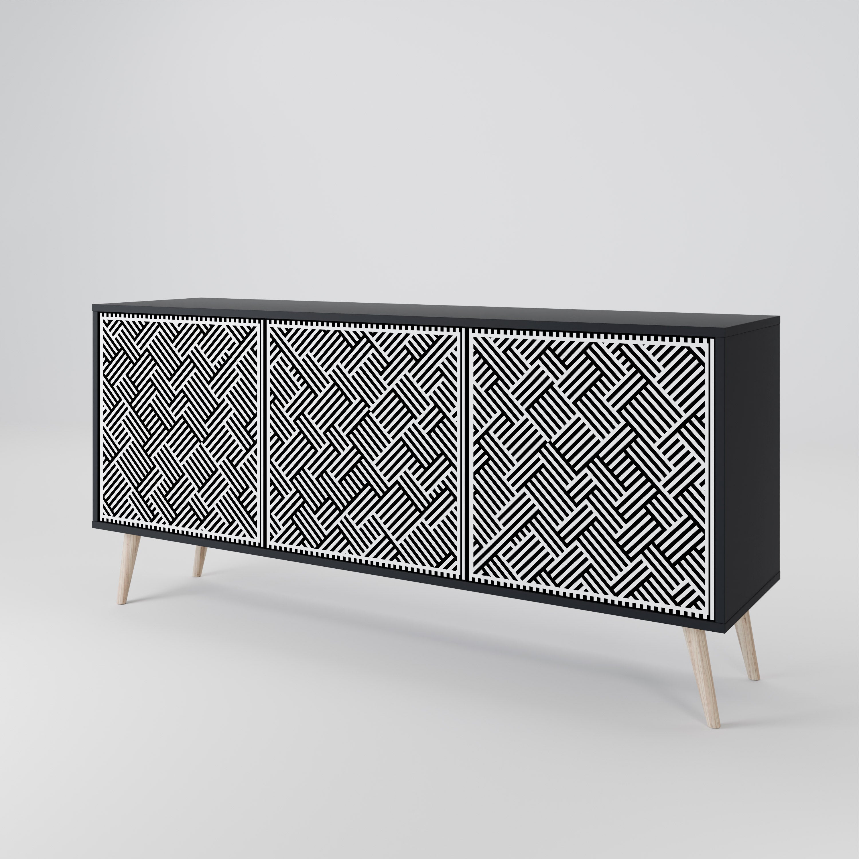 TEMPORARY SEQUENCE 3-Door Sideboard in Black Finish