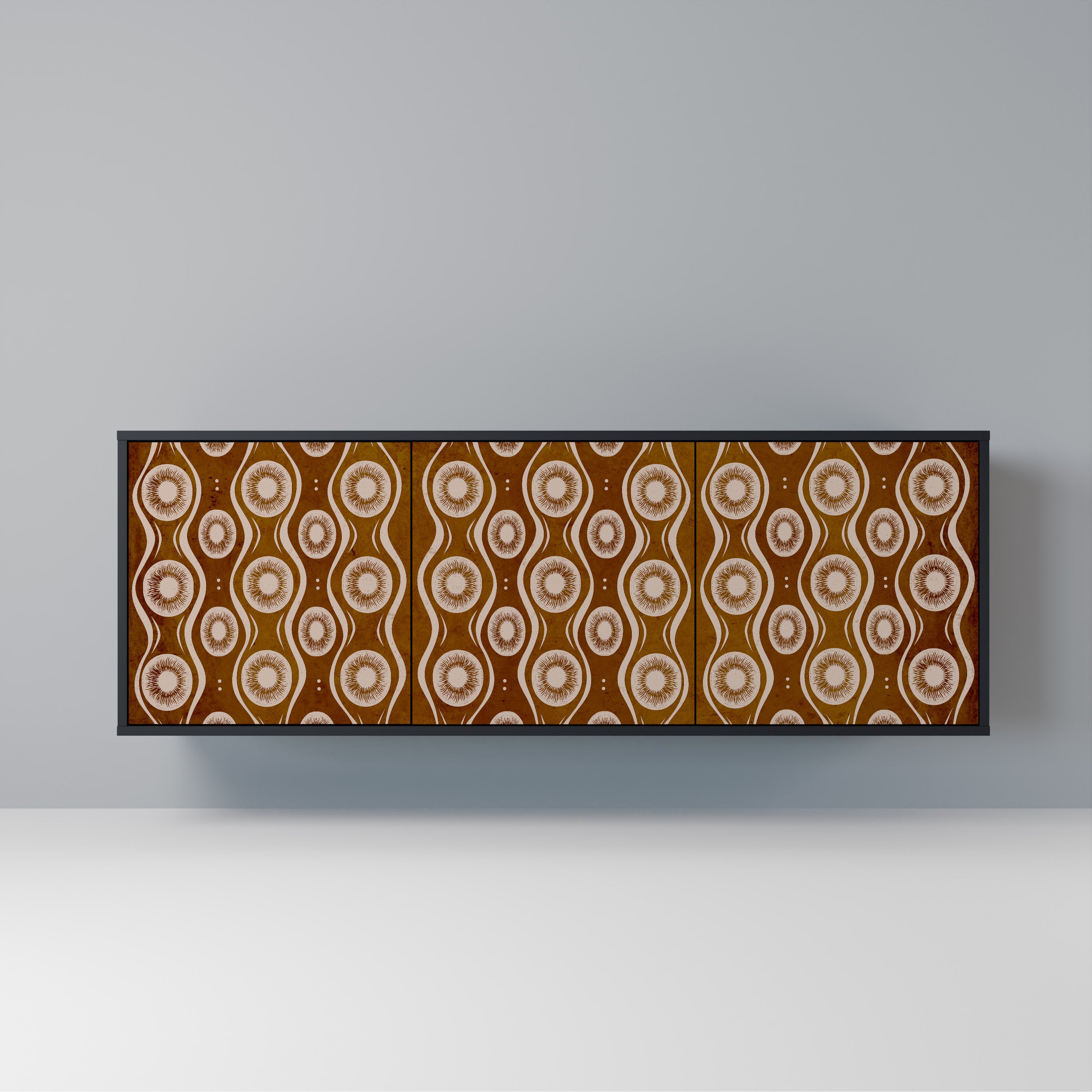 BROWN EYES 3-Door Sideboard in Black Finish