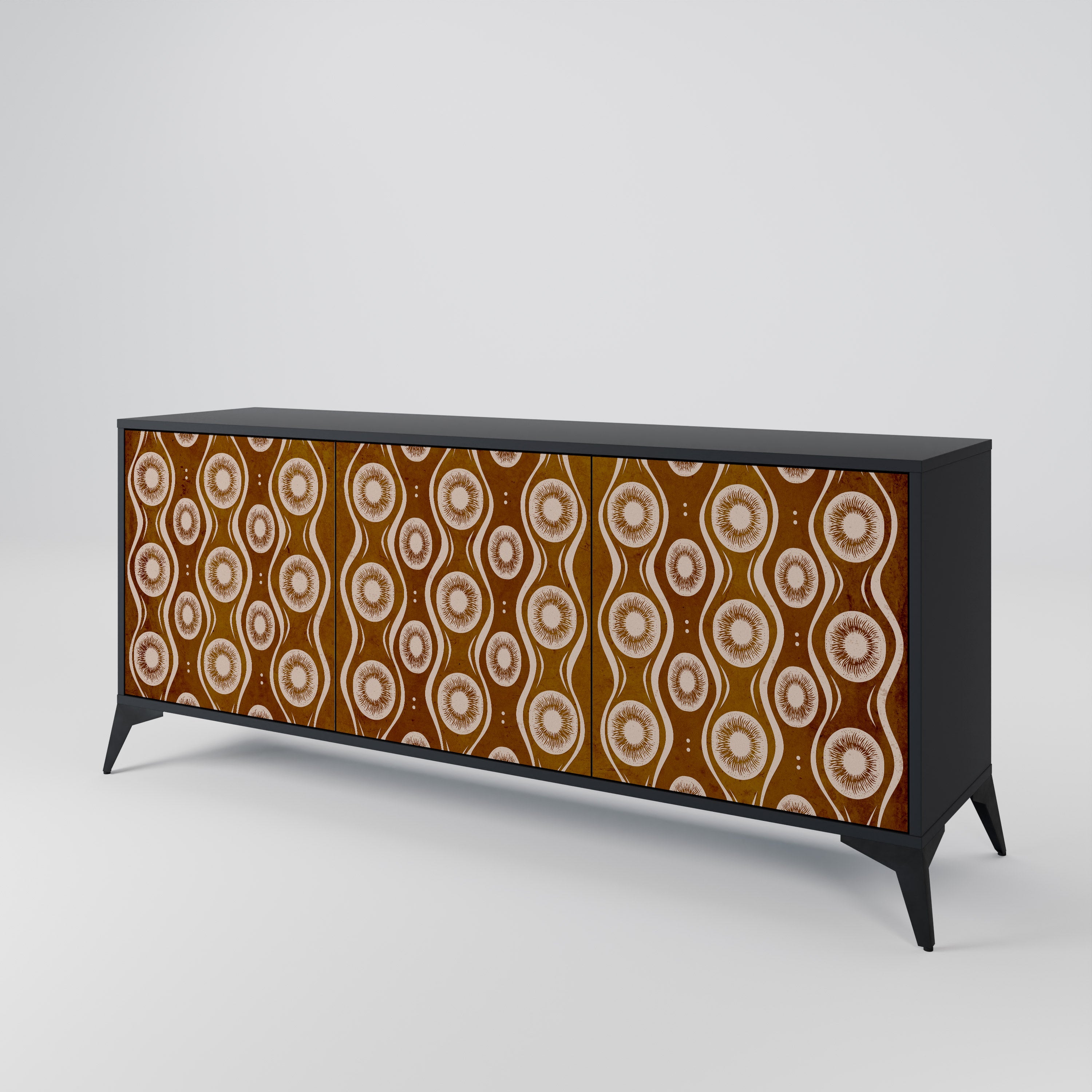 BROWN EYES 3-Door Sideboard in Black Finish