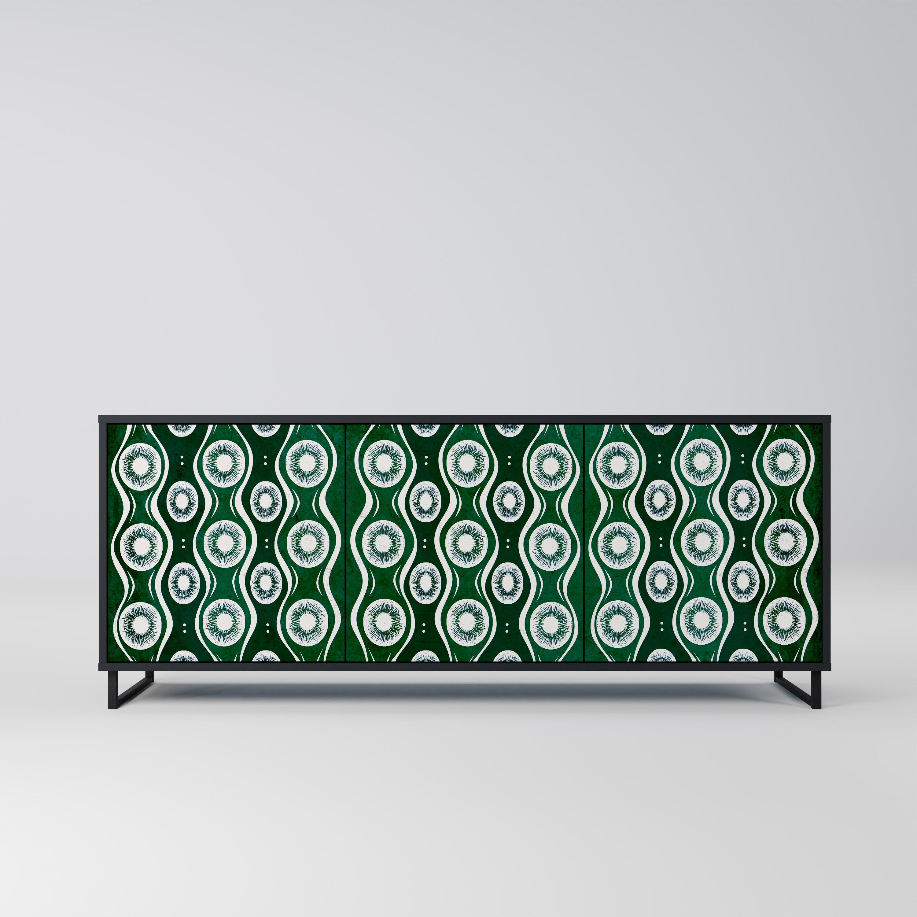 GREEN EYES 3-Door Sideboard in Black Finish